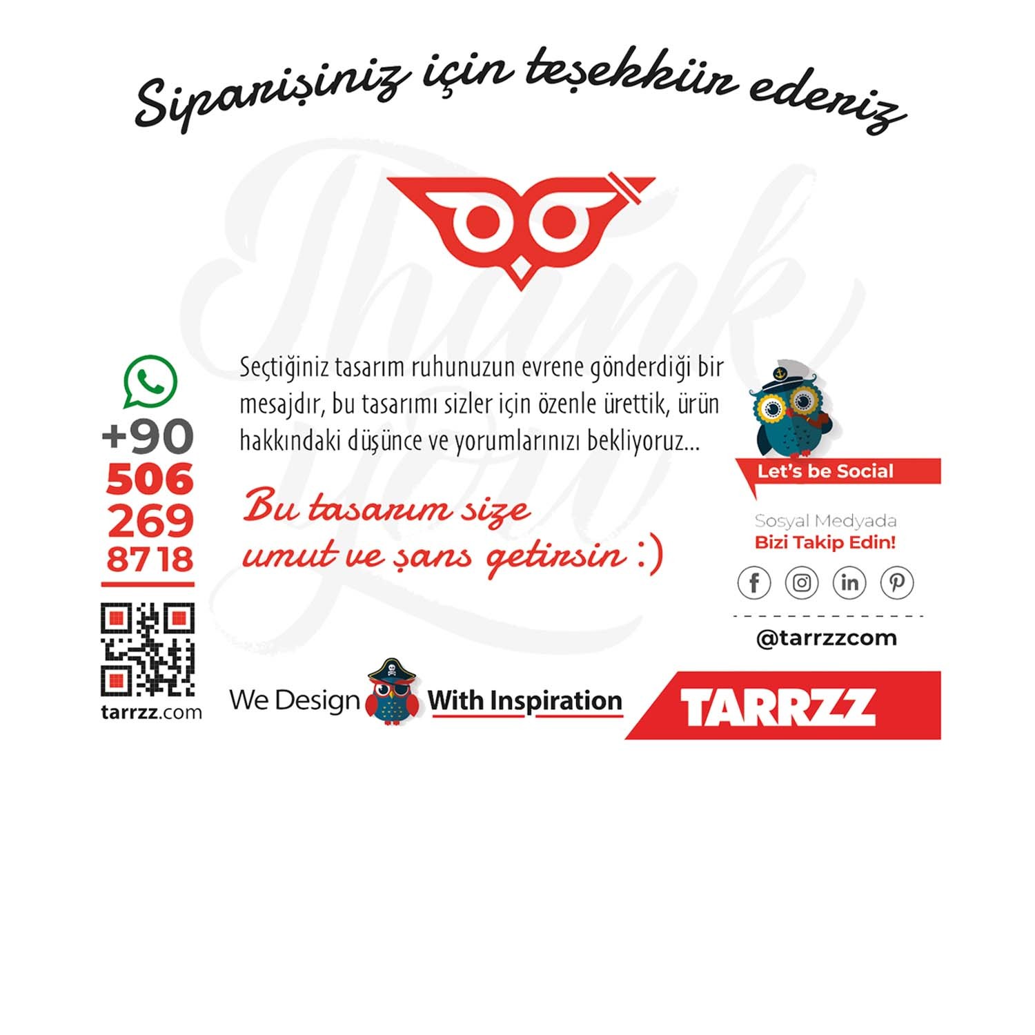 Tarrzz Façalı Baykuş Logo Tasarım Tişört