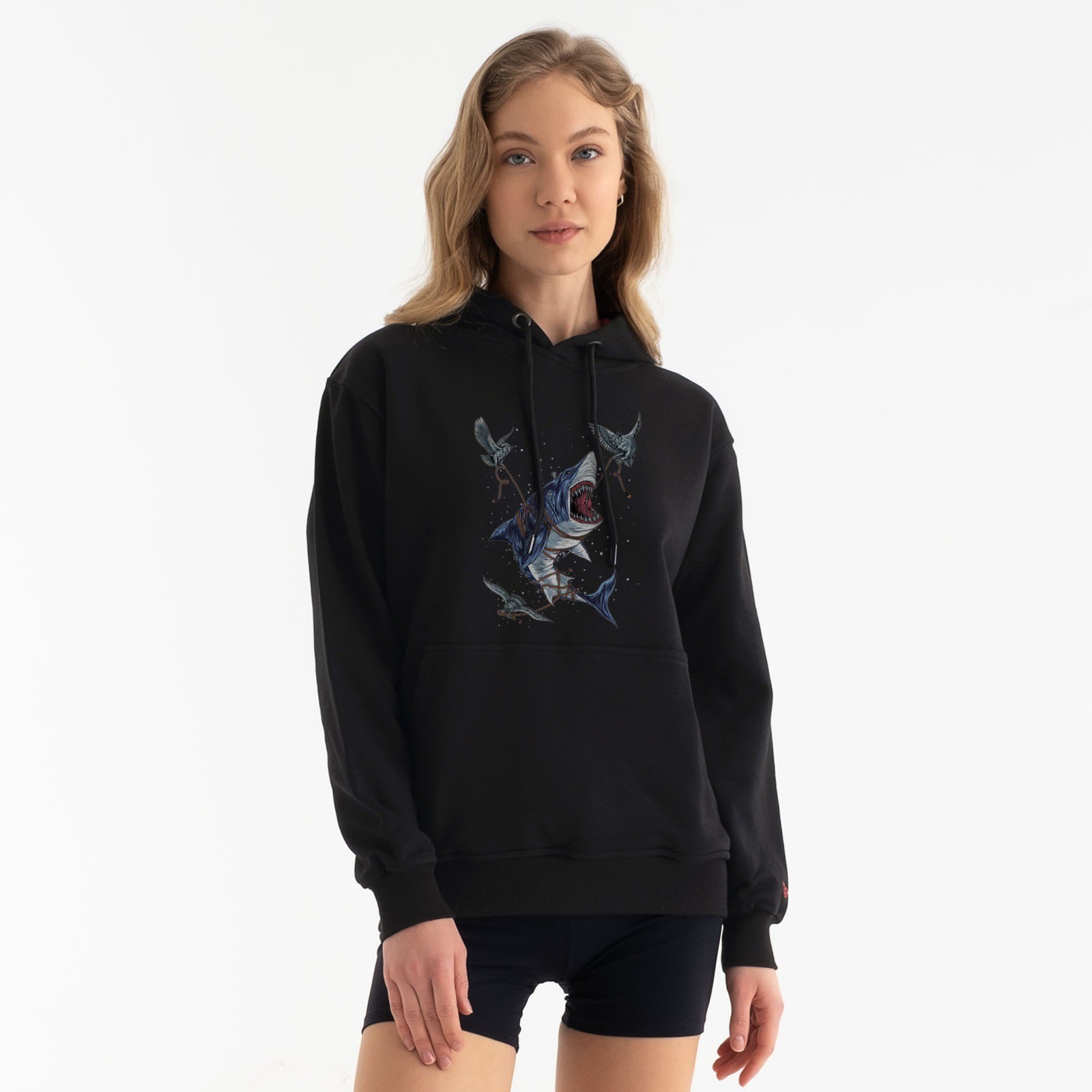 Owl and Shark Graphic Hoodie