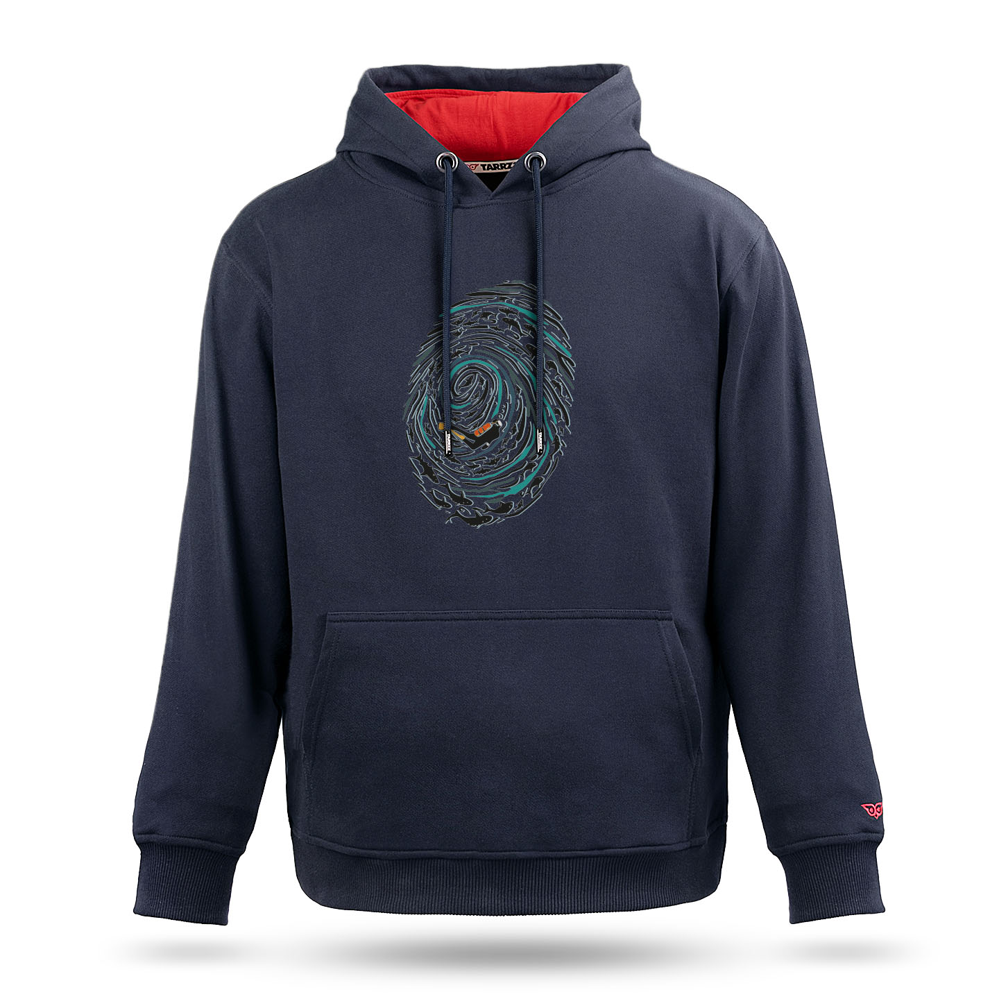 Fingerprint and Diver Graphic Hoodie