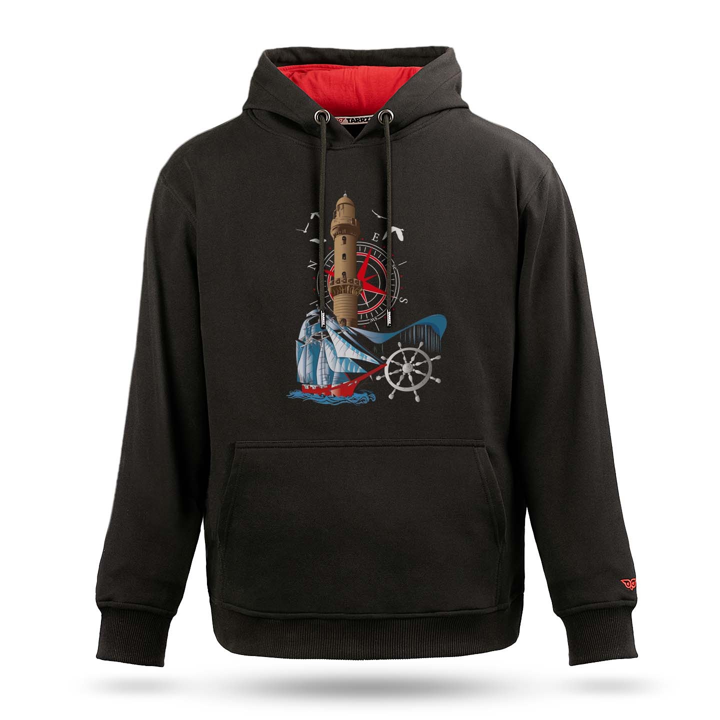 Lighthouse and Sailboat Graphic Hoodie