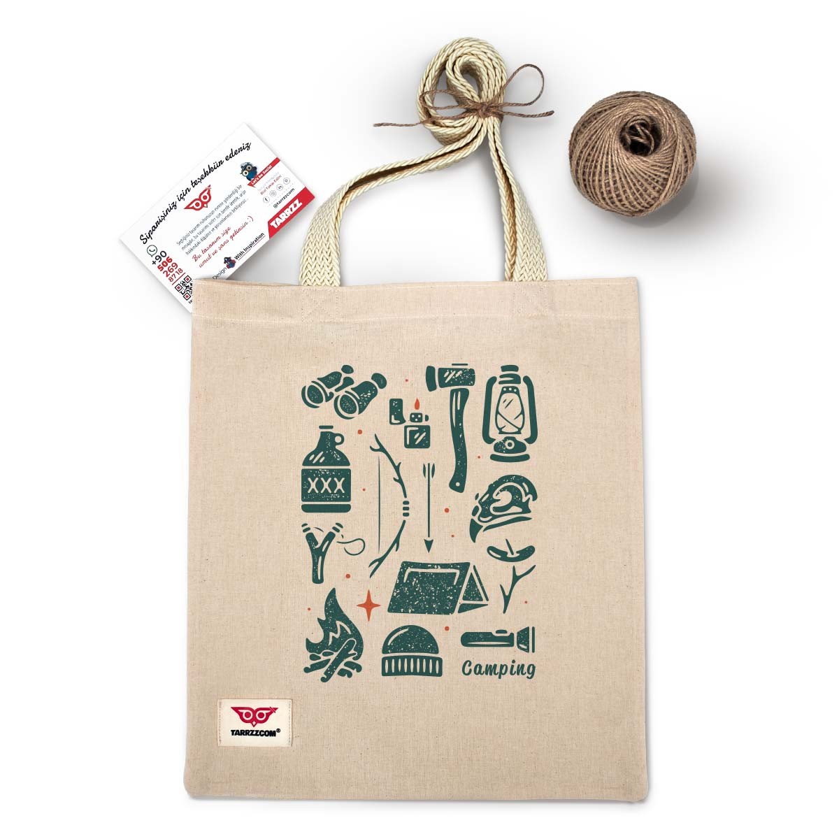 Natural Canvas Tote Bag Camper