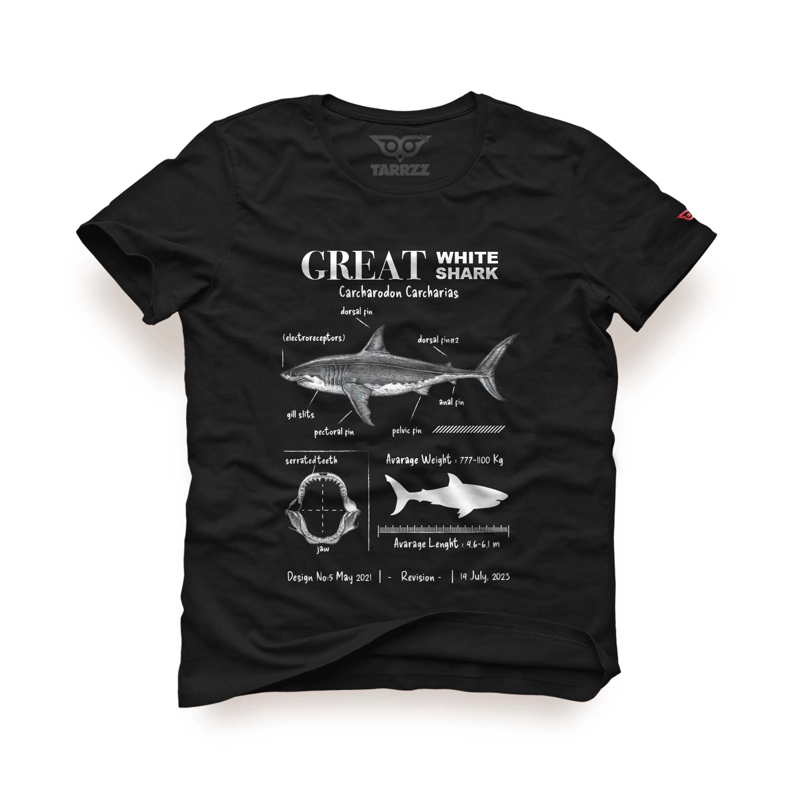 Outlet Anatomy Great White Shark Tasarım Tişört