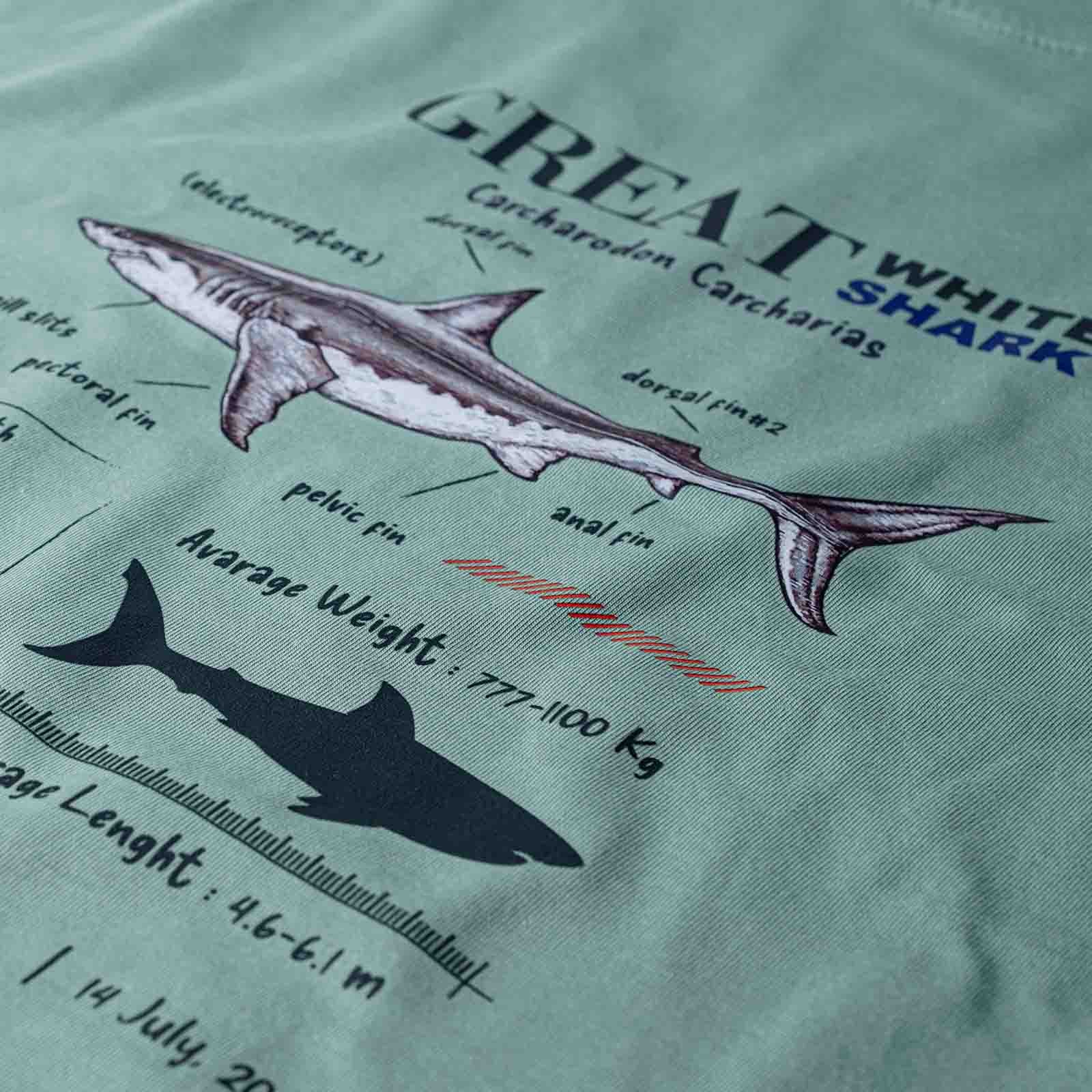 Anatomy Great White Shark Tasarım Tişört