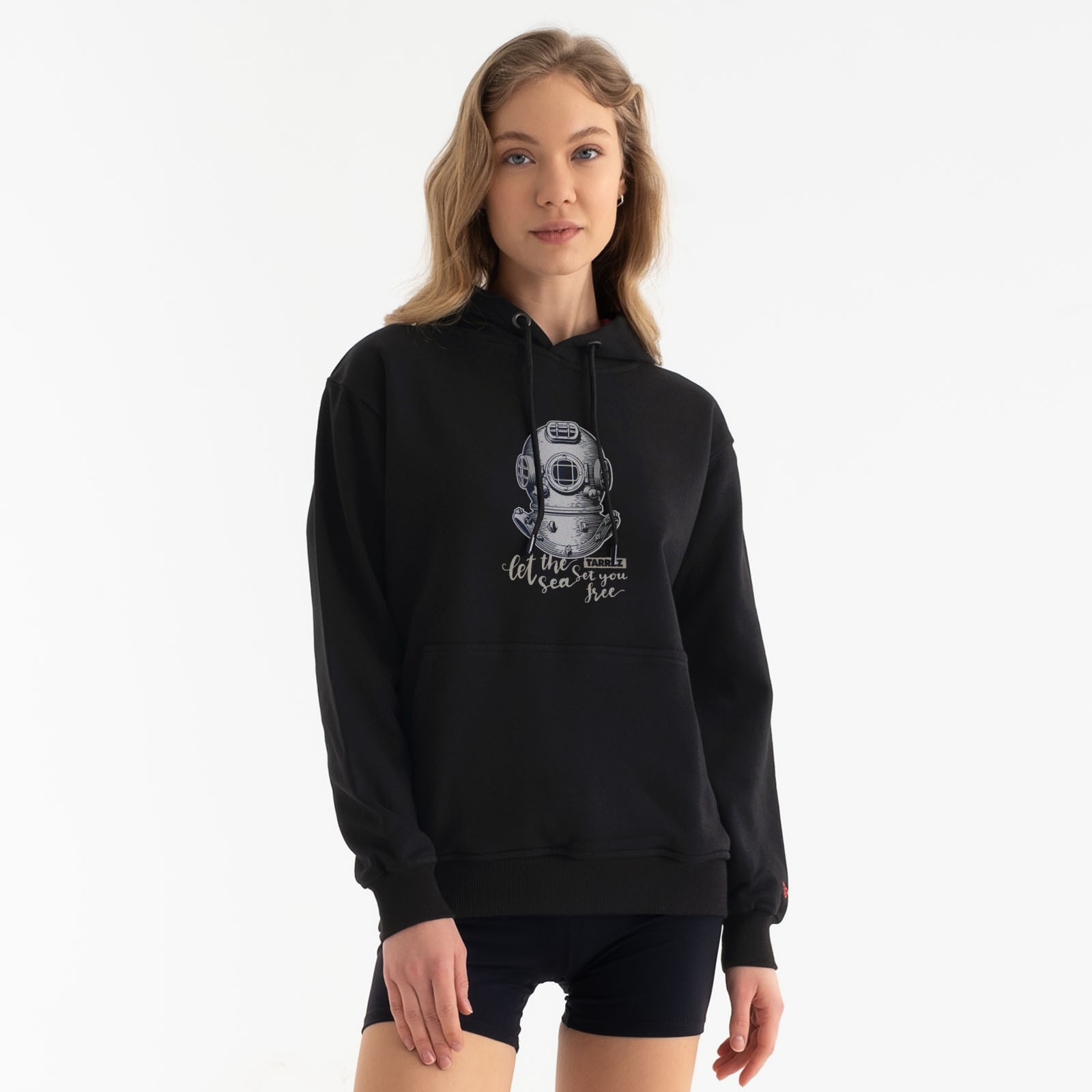 Antik Dalgıç Tasarım Kapşonlu Sweatshirt