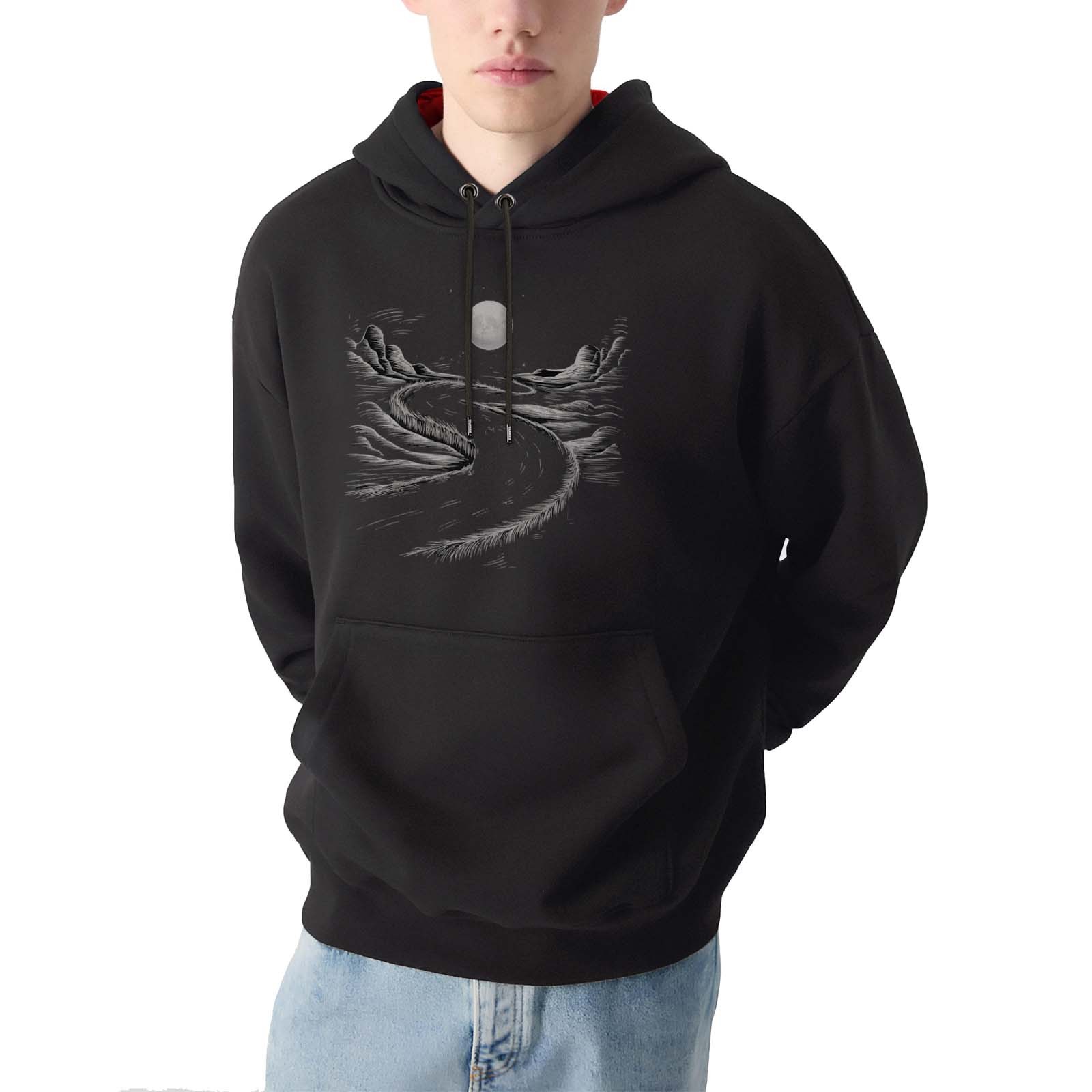 Mystic Path Tasarım Kapşonlu Sweatshirt