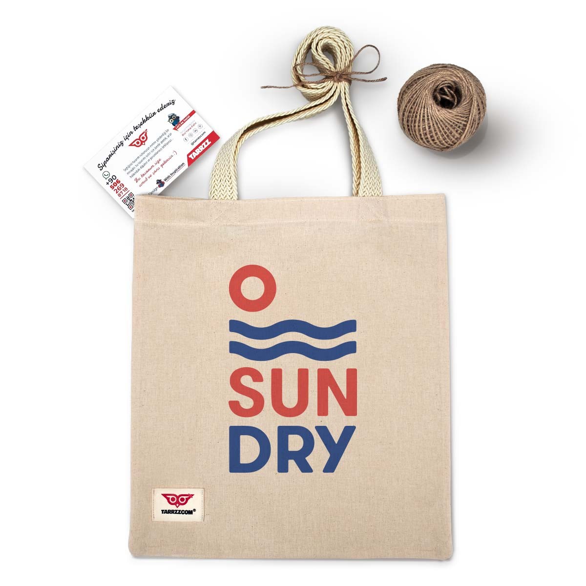 Natural Canvas Tote Bag Beach and Sun