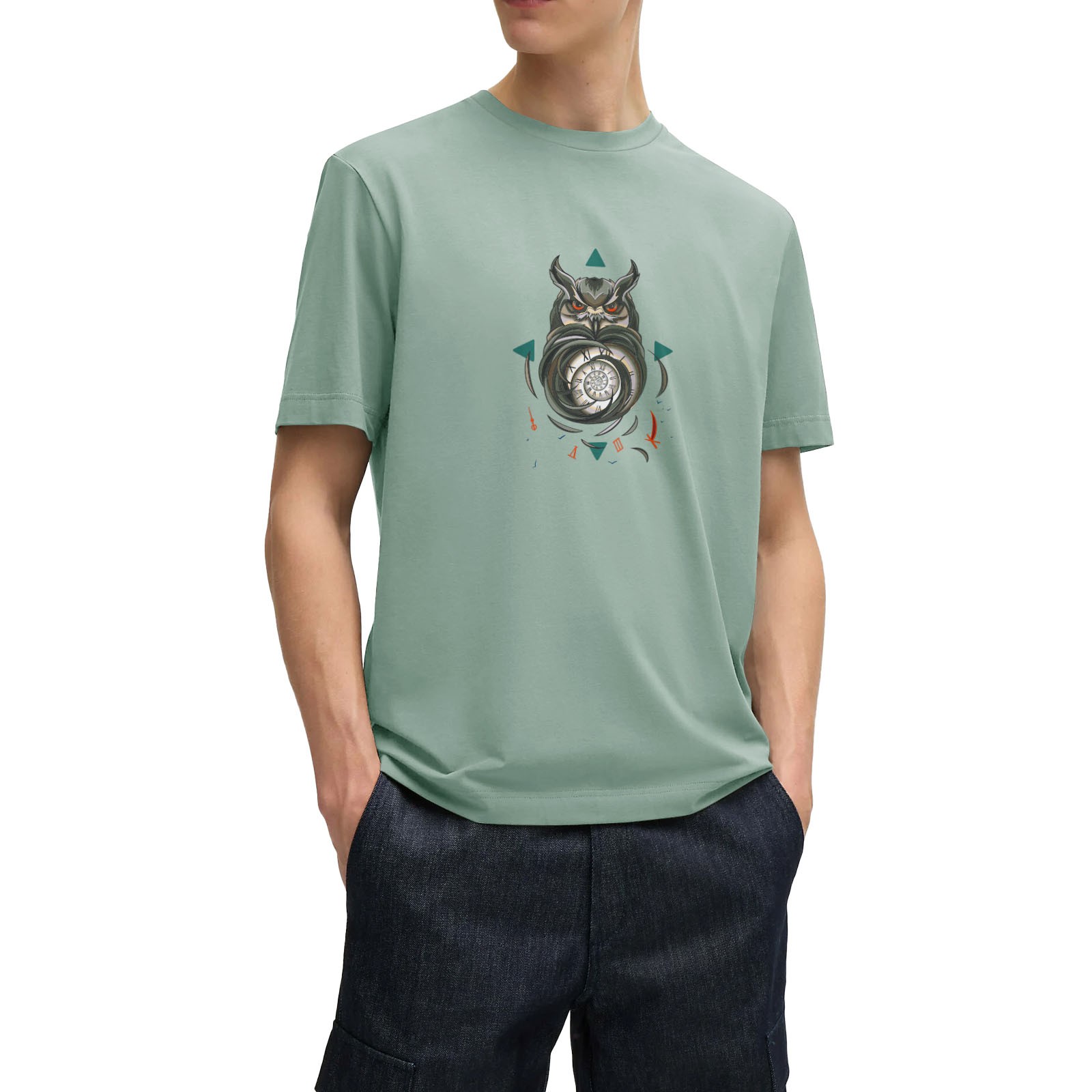 Owl and Time Graphic Tee