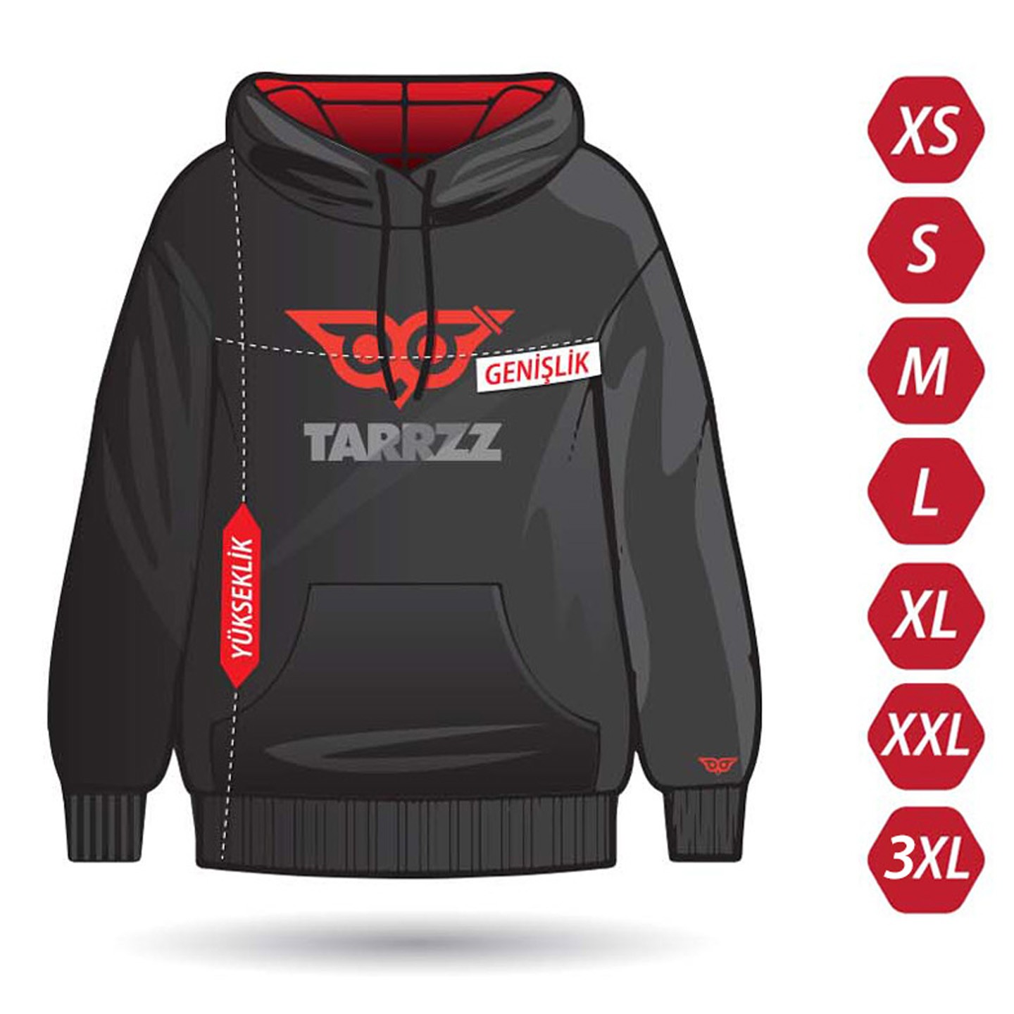 Wifi Çift Kombini Tasarım Kapşonlu Sweatshirt