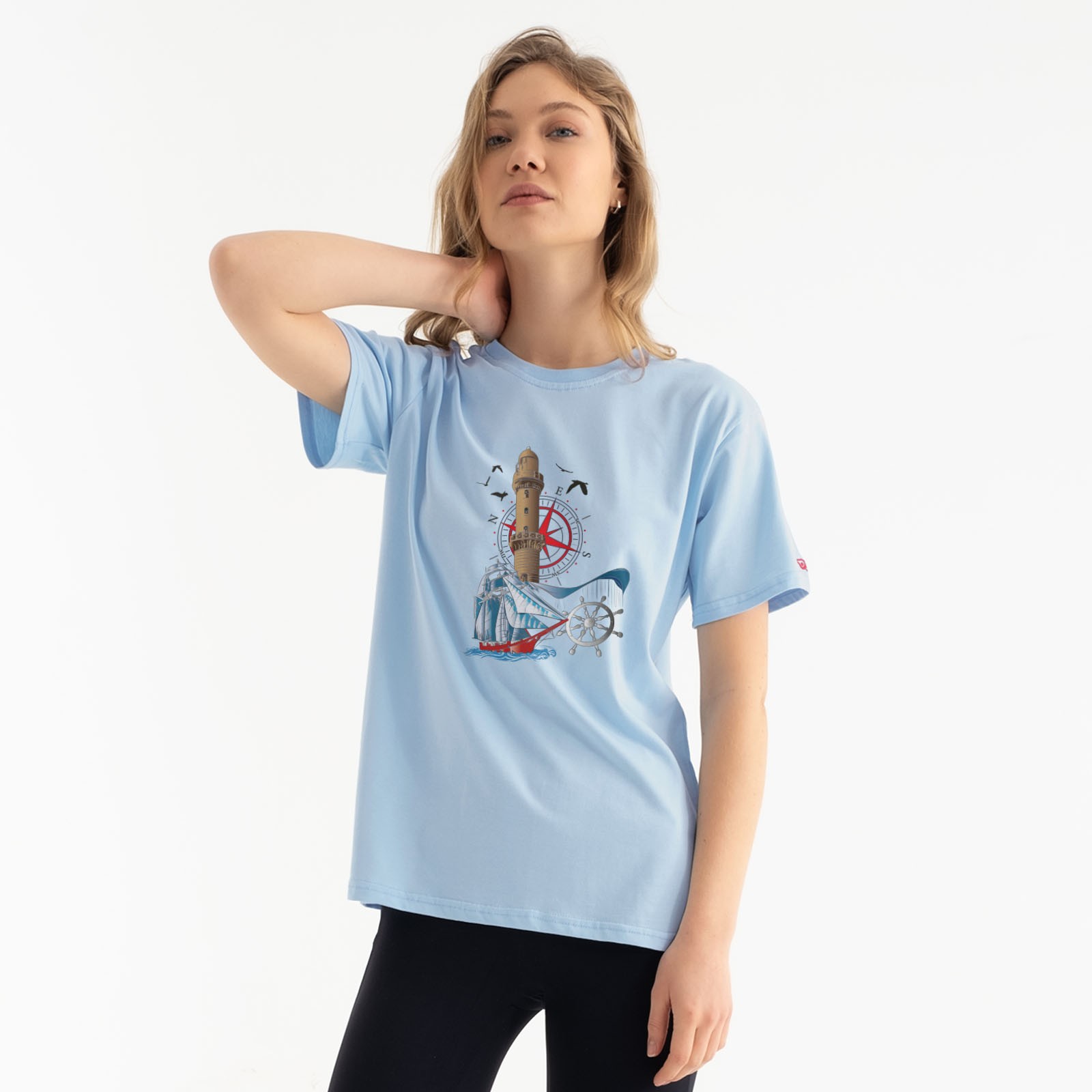 Lighthouse and Sailboat Graphic Tee