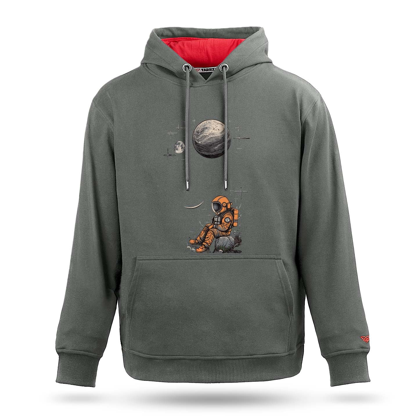 Kayada Oturan Astronot Tasarım Kapşonlu Sweatshirt