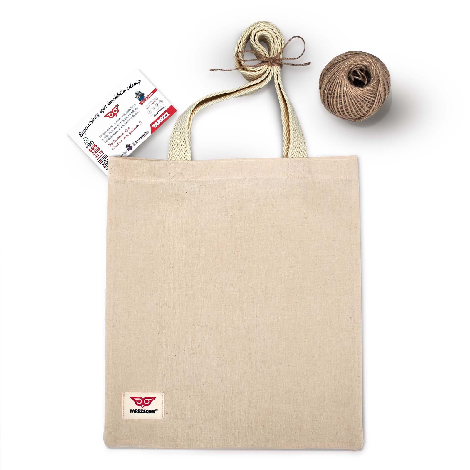 Natural Canvas Tote Bag Bonjour