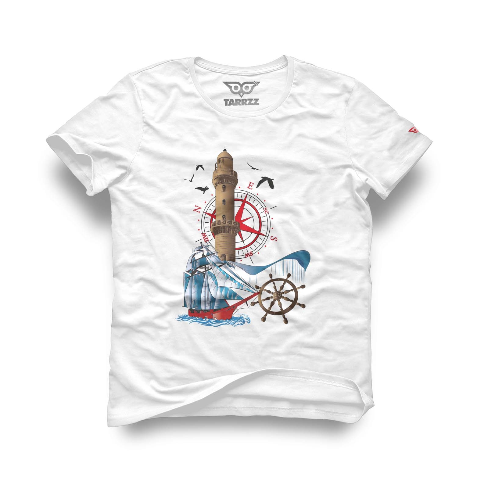 Lighthouse and Sailboat Graphic Tee