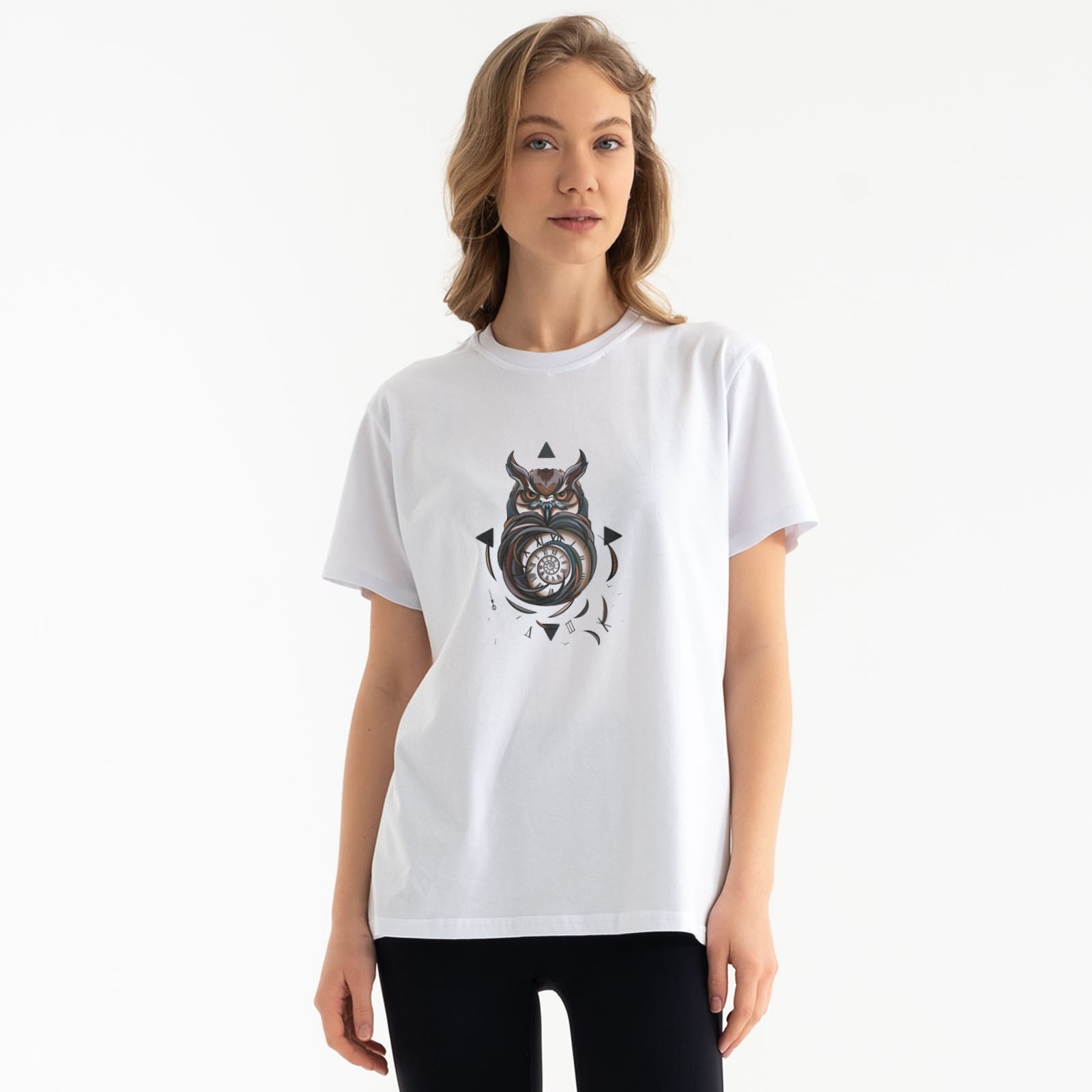 Owl and Time Graphic Tee
