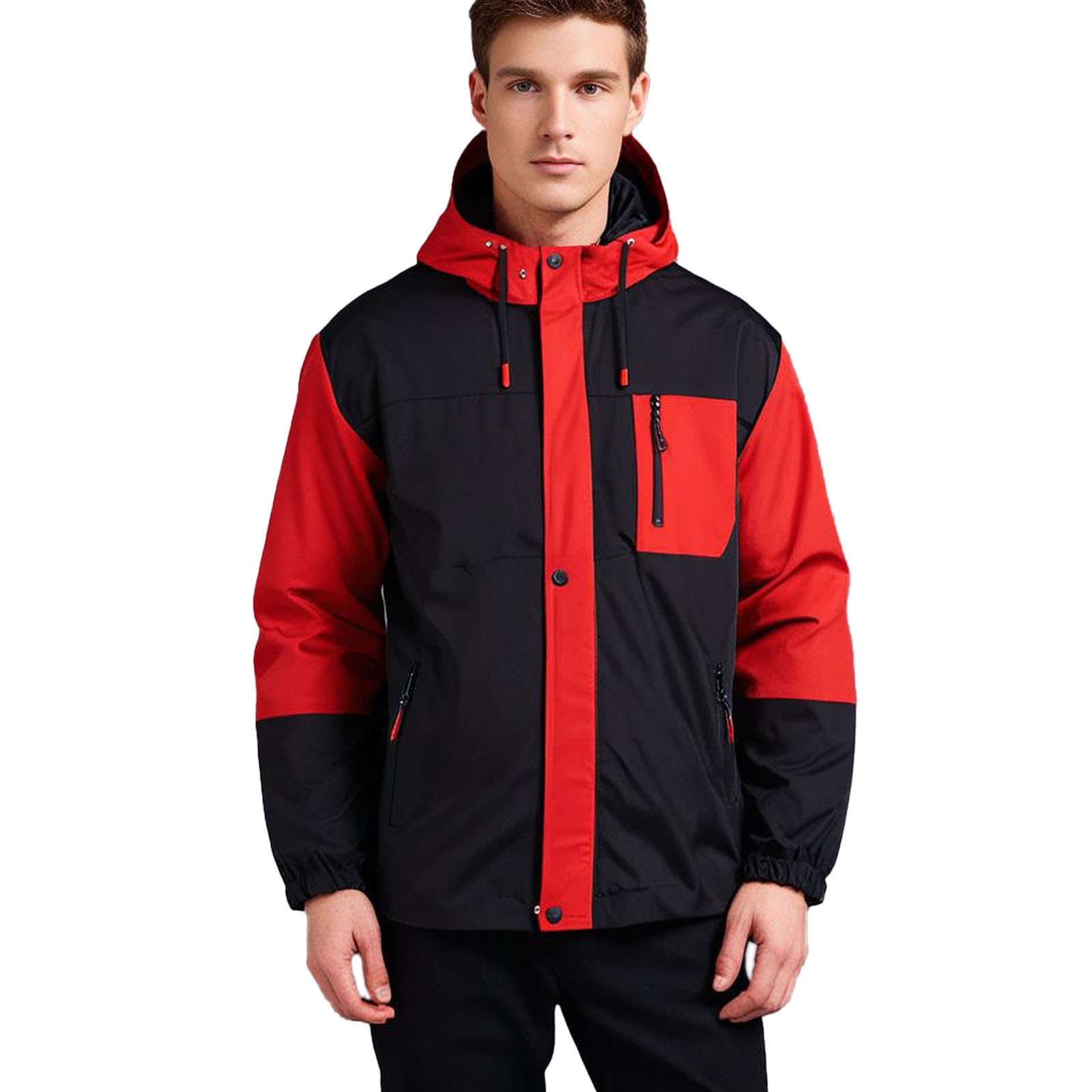 Red Tide Style Hooded Raincoat Jacket