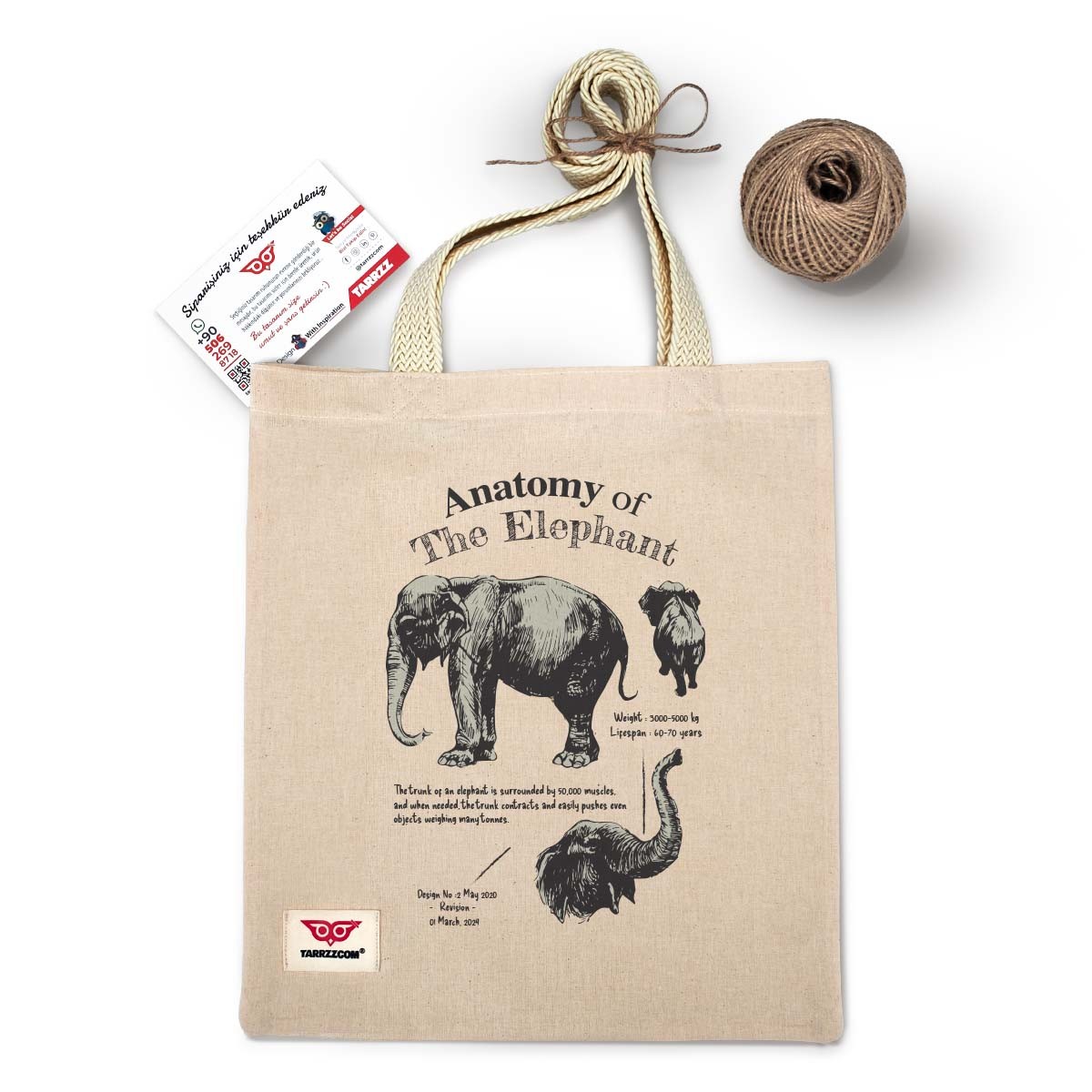 Ham Bez Çanta Tote Bag Anatomy Elephant