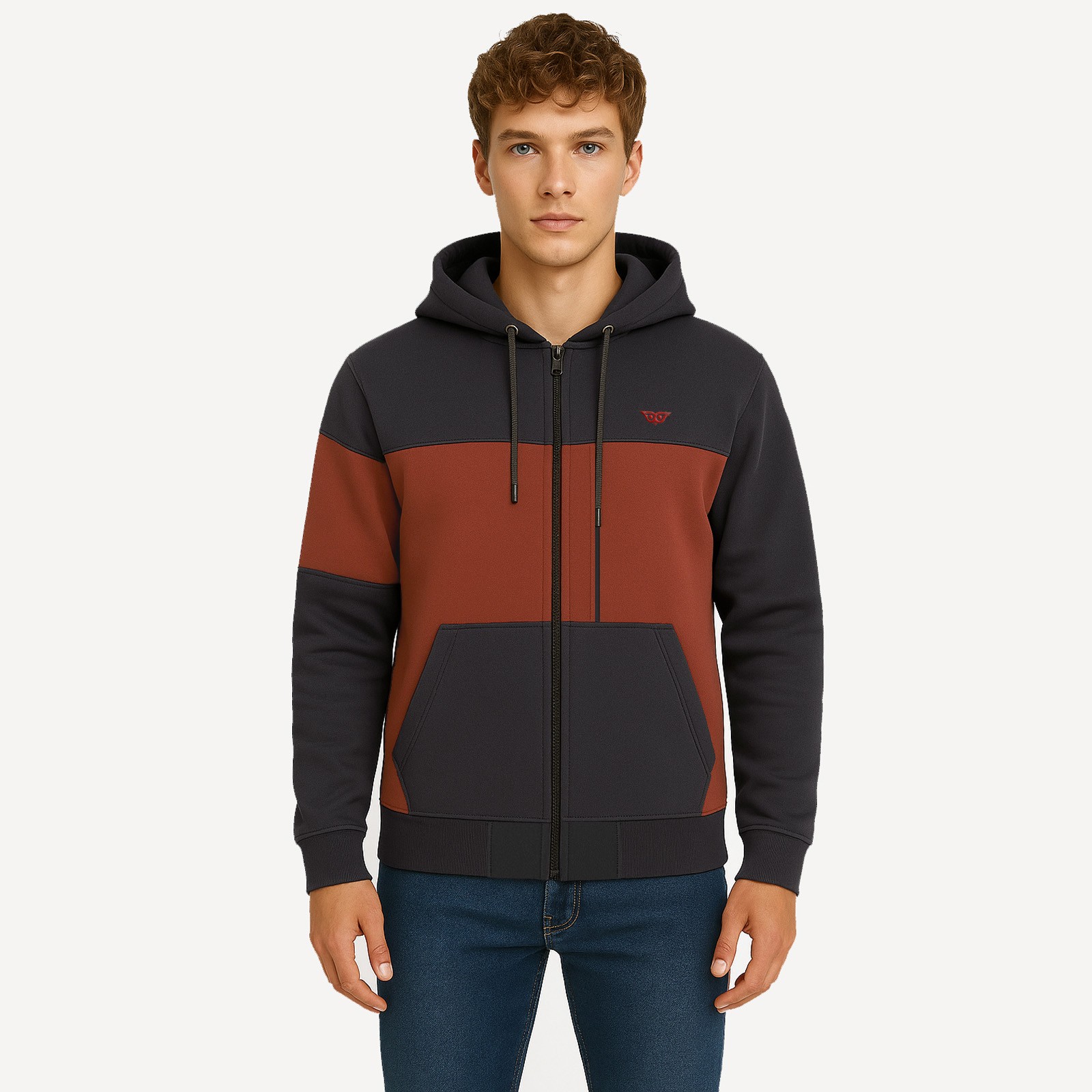 Kapşonlu Fermuarlı Sweatshirt Castor 