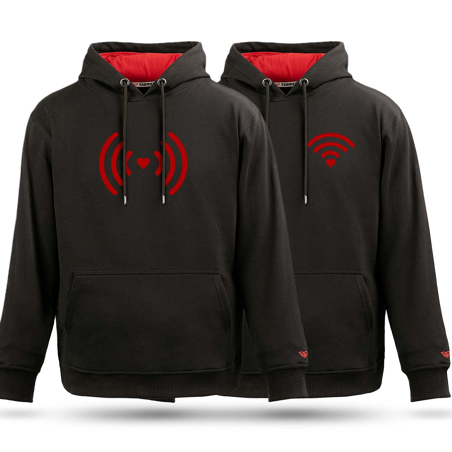 Wifi Çift Kombini Tasarım Kapşonlu Sweatshirt