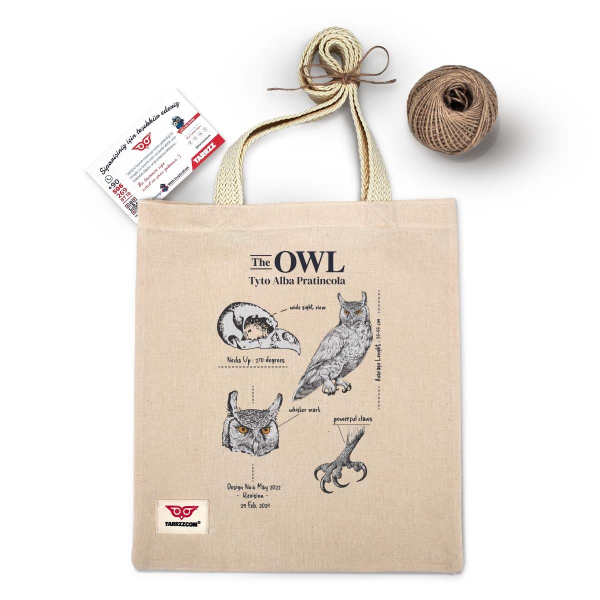 Ham Bez Çanta Tote Bag Anatomy Owl