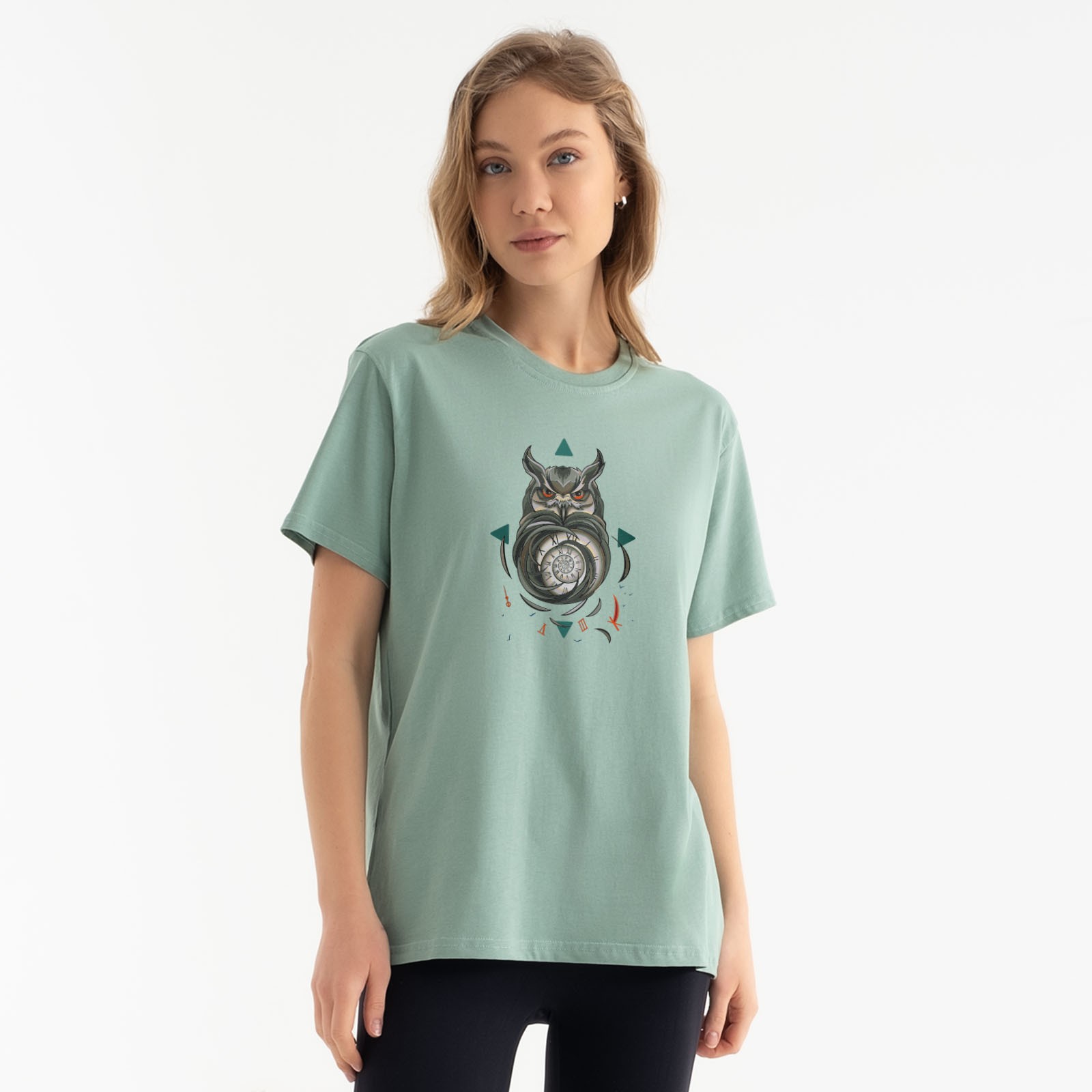 Owl and Time Graphic Tee