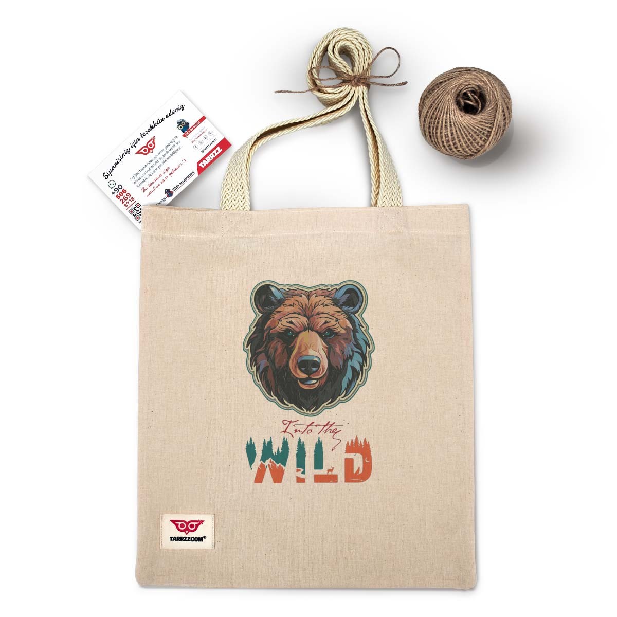 Ham Bez Çanta Tote Bag Bear Colored