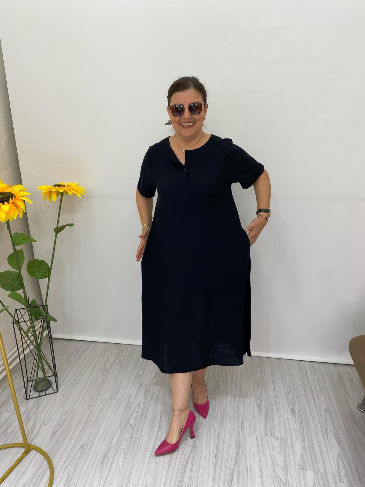 PAMUKLU VİSKON ELBİSE