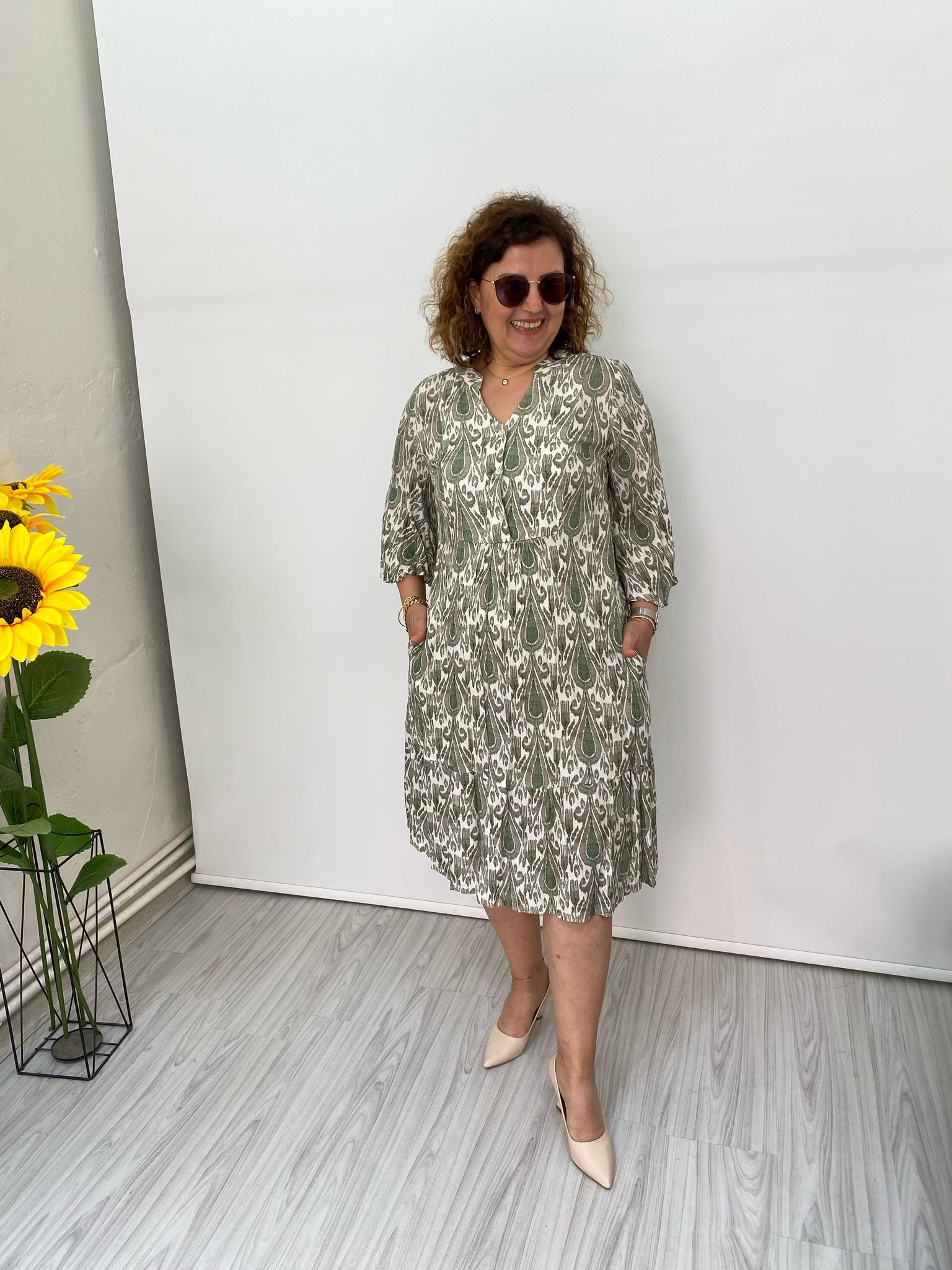 DAMLA DESEN ELBİSE - HAKİ YEŞİLİ