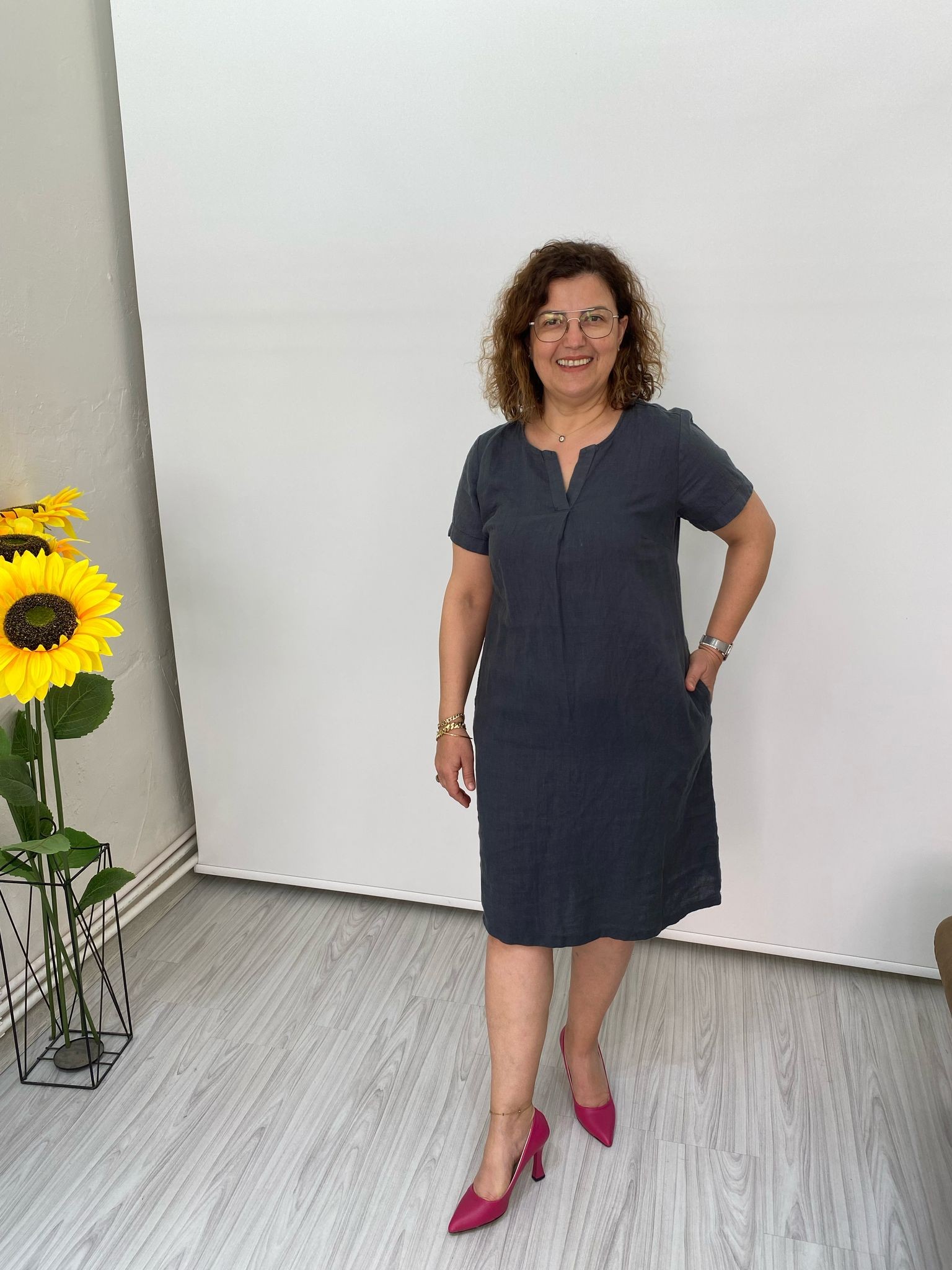 DÜZ KETEN ELBİSE