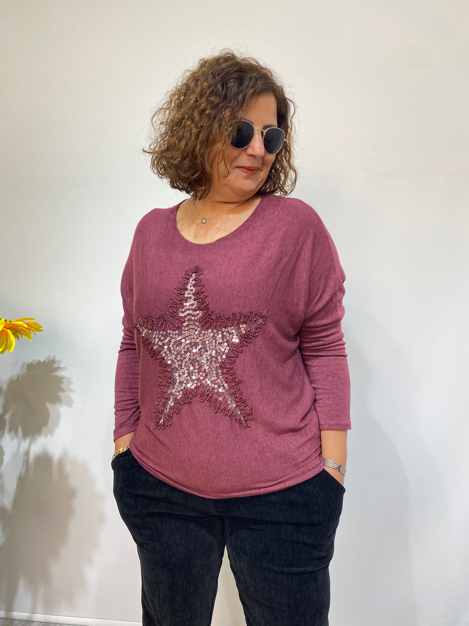 İTALYAN YILDIZ İŞLEMELİ TRİKO