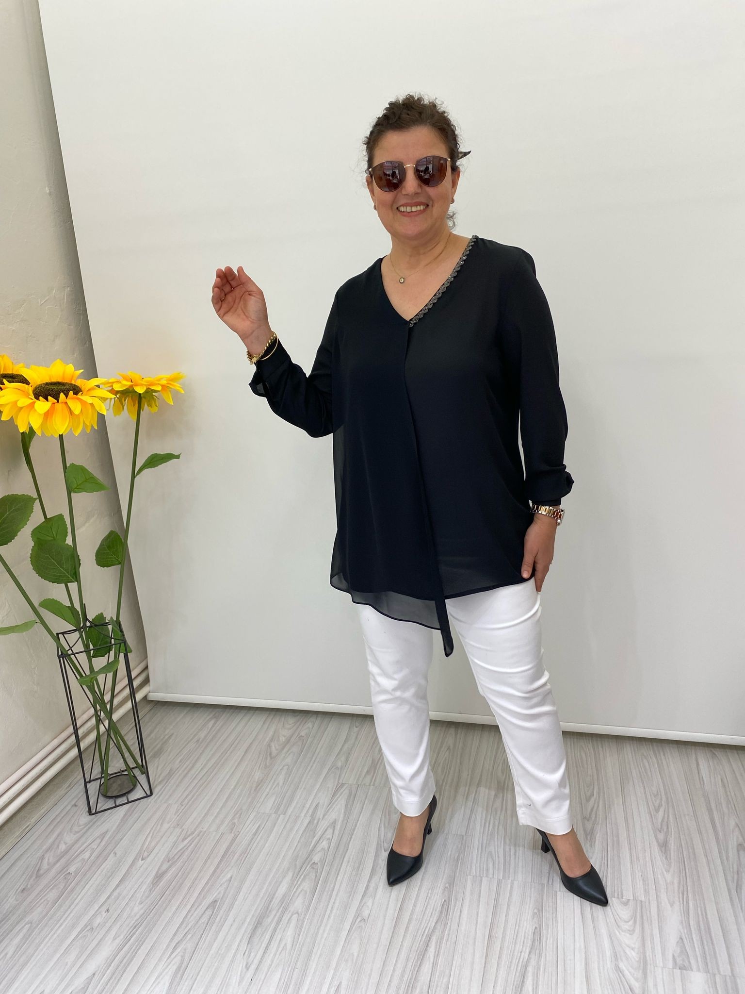 TÜL DETAYLI BLUZ