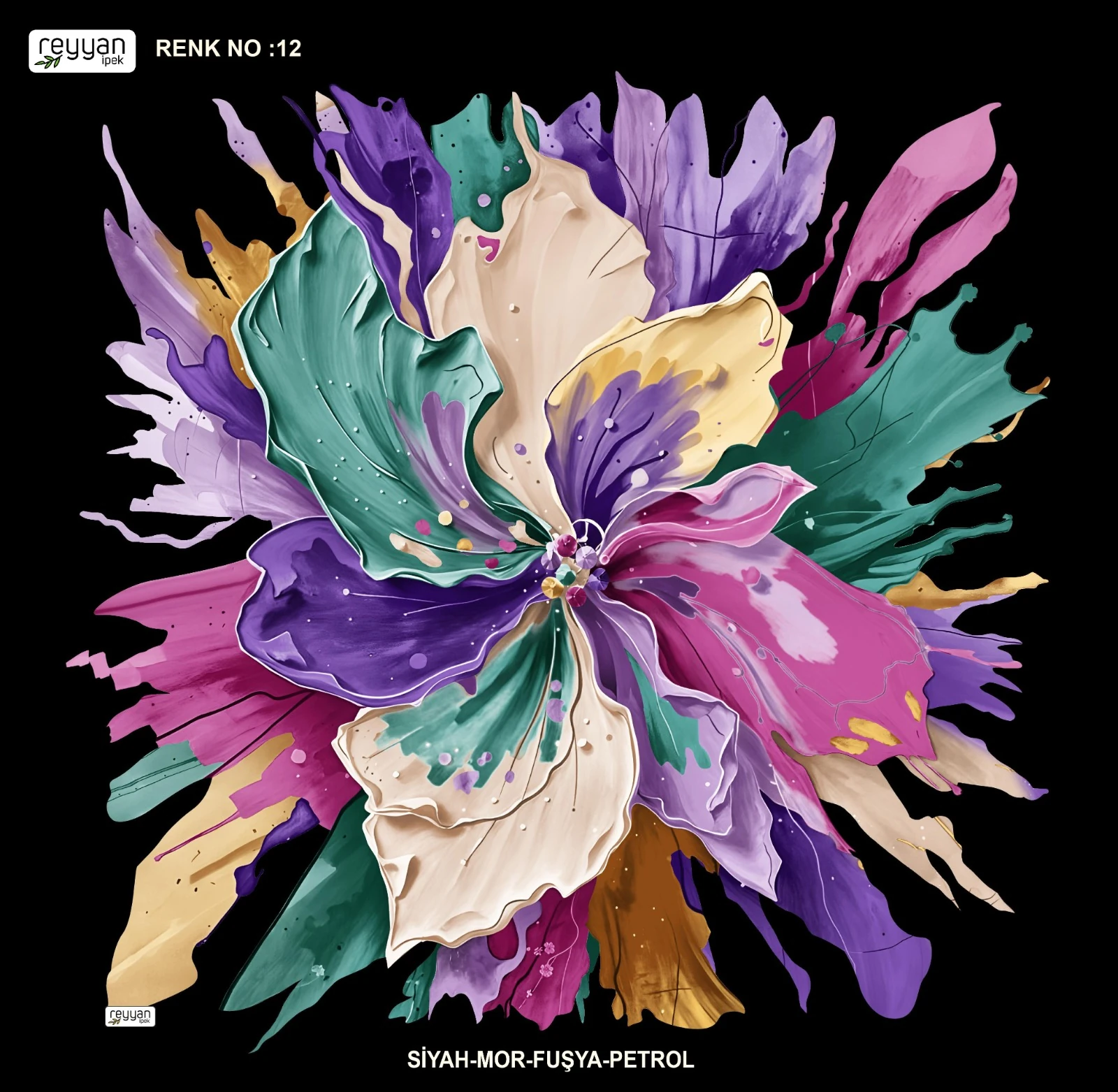 Reyyan Desenli Yazma - Nera / Renk No : 12