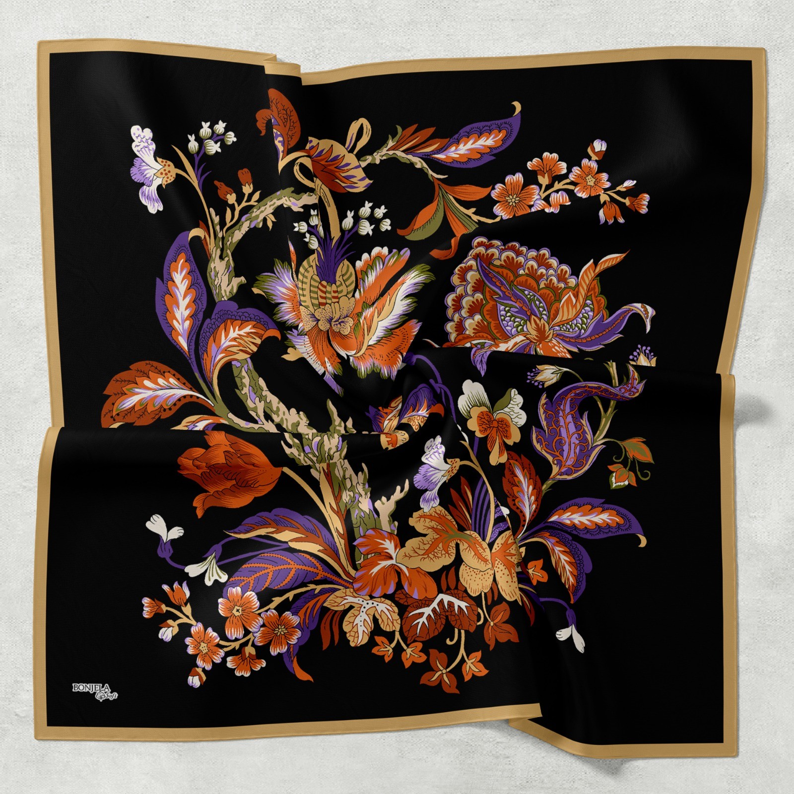 Bonjela Soft Eşarp - Barok Çicek - 01