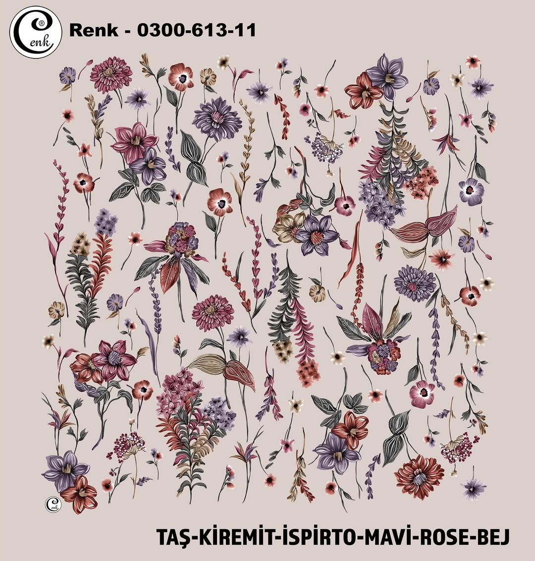 Cenk Desenli Yazma 613 - Renk No : 11