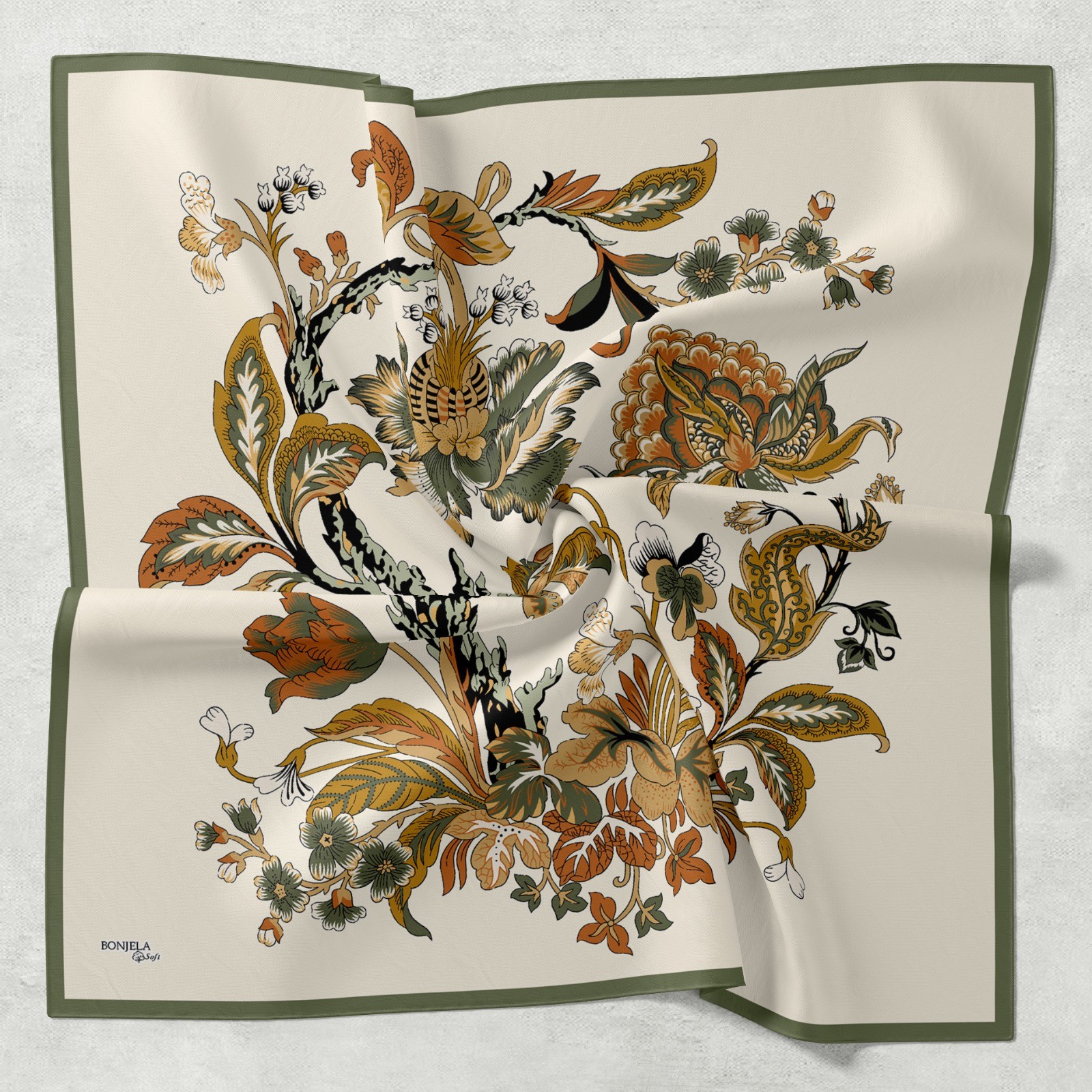 Bonjela Soft Eşarp - Barok Çicek - 08