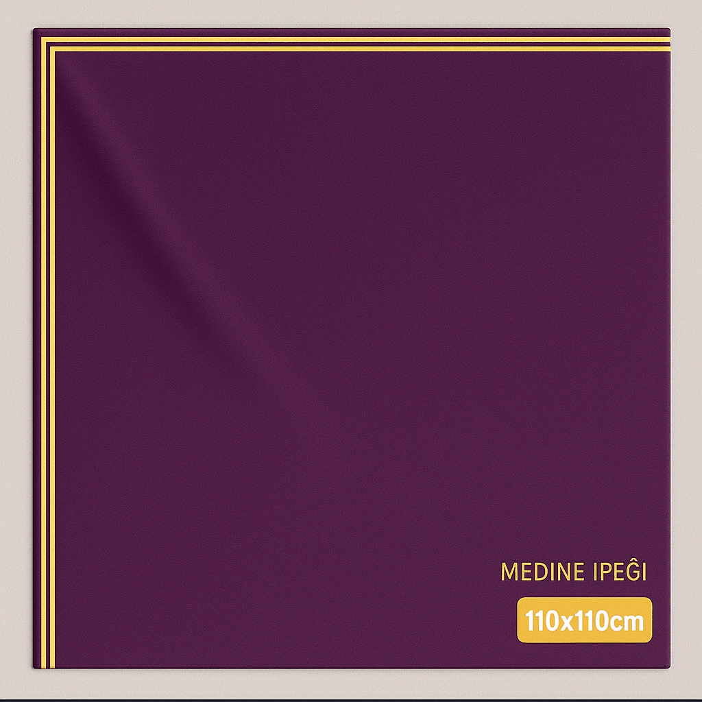 Medine İpek Biyeli Eşarp (110x110cm) - Mürdüm