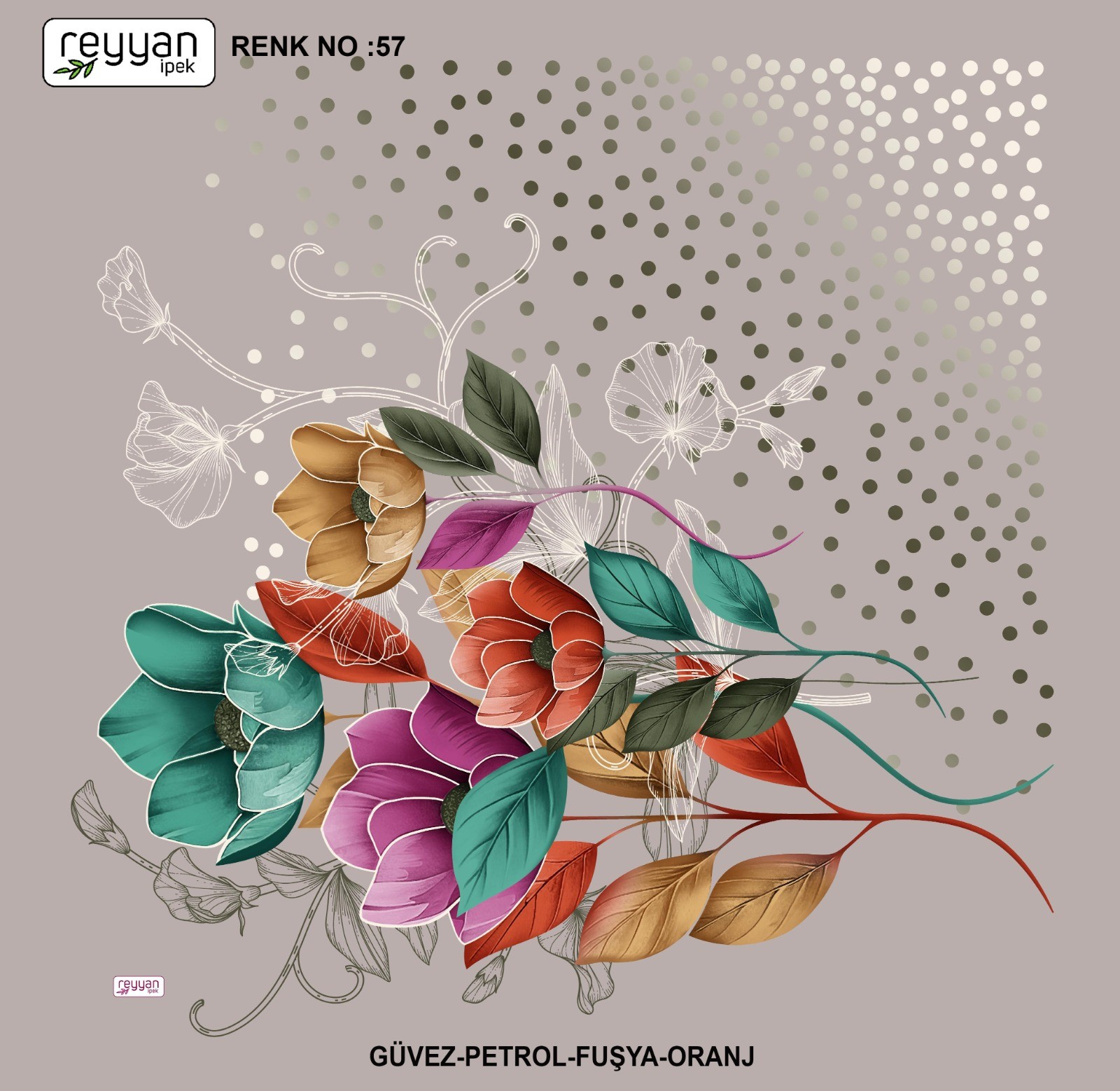 Reyyan Desenli Yazma *75 - Renk No : 57