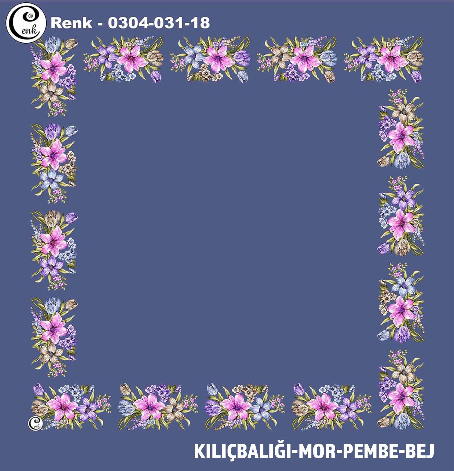 Cenk 90X90 İçiboş Yazma - Renk No: 031-18