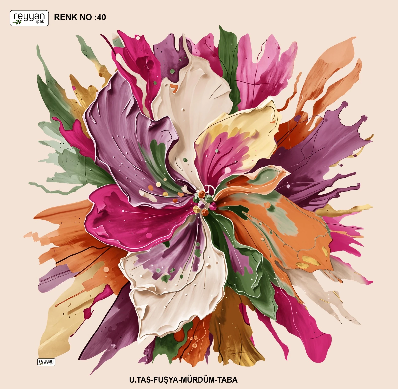 Reyyan Desenli Yazma - Nera / Renk No : 40