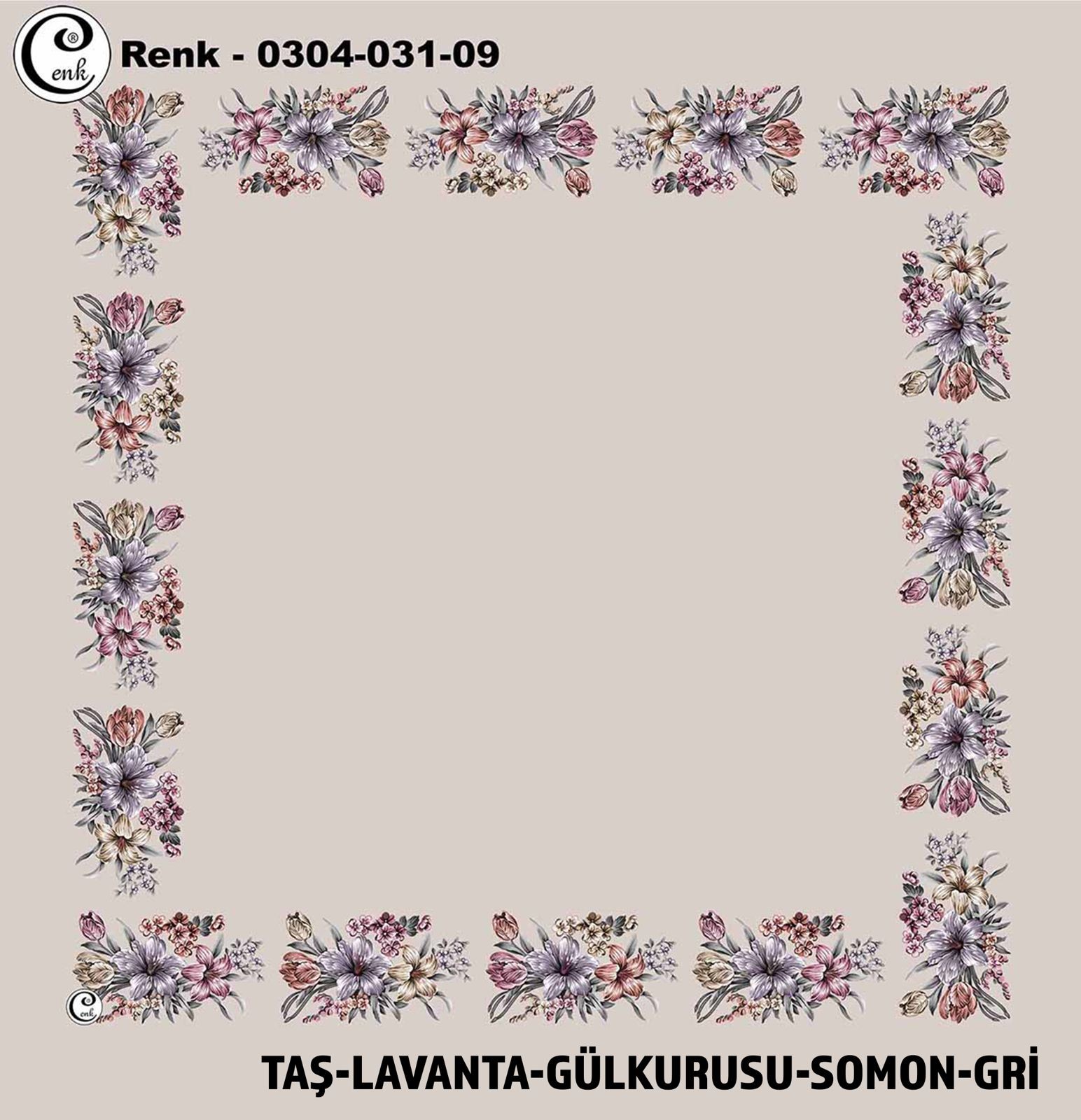 Cenk 90X90 İçiboş Yazma - Renk No: 031-09