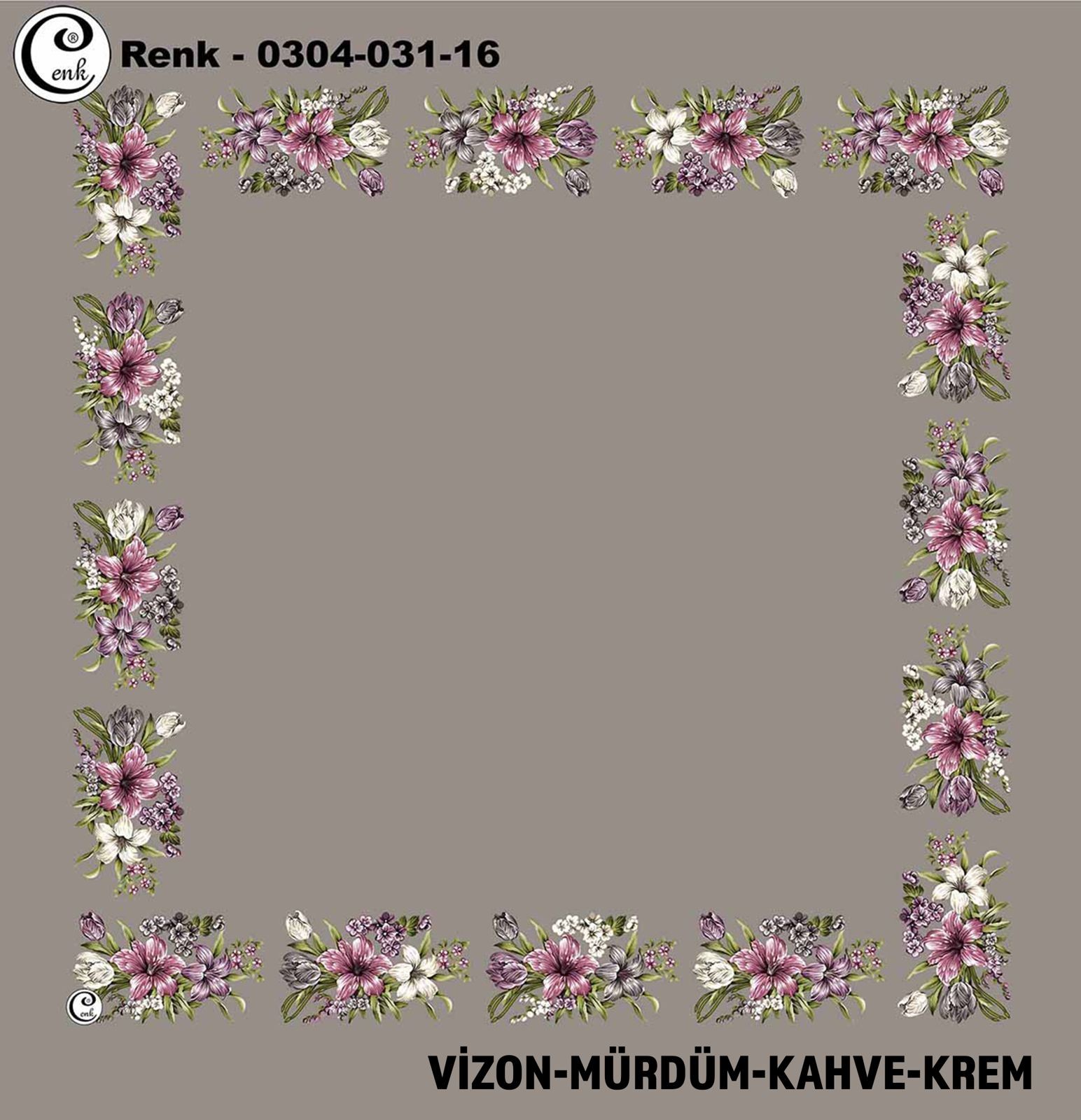 Cenk 90X90 İçiboş Yazma - Renk No: 031-16