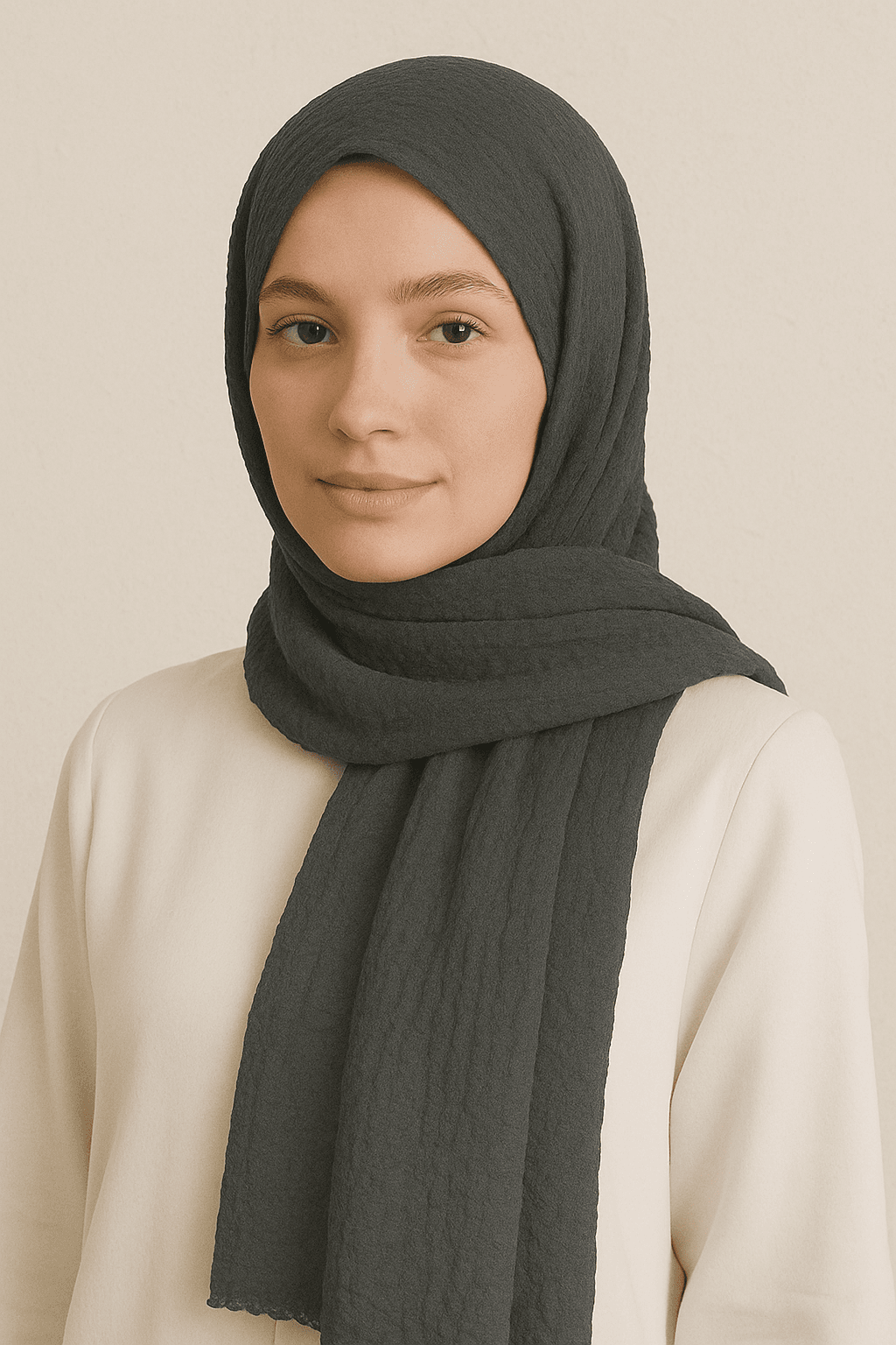 Eyfel Soft Krinkıl Şal - Antrasit