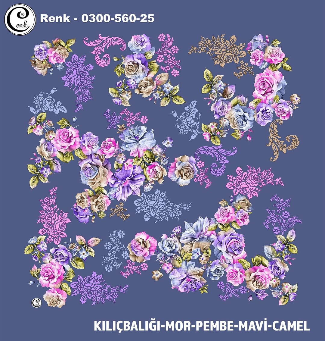 Cenk Desenli Yazma 560 - Renk No : 25