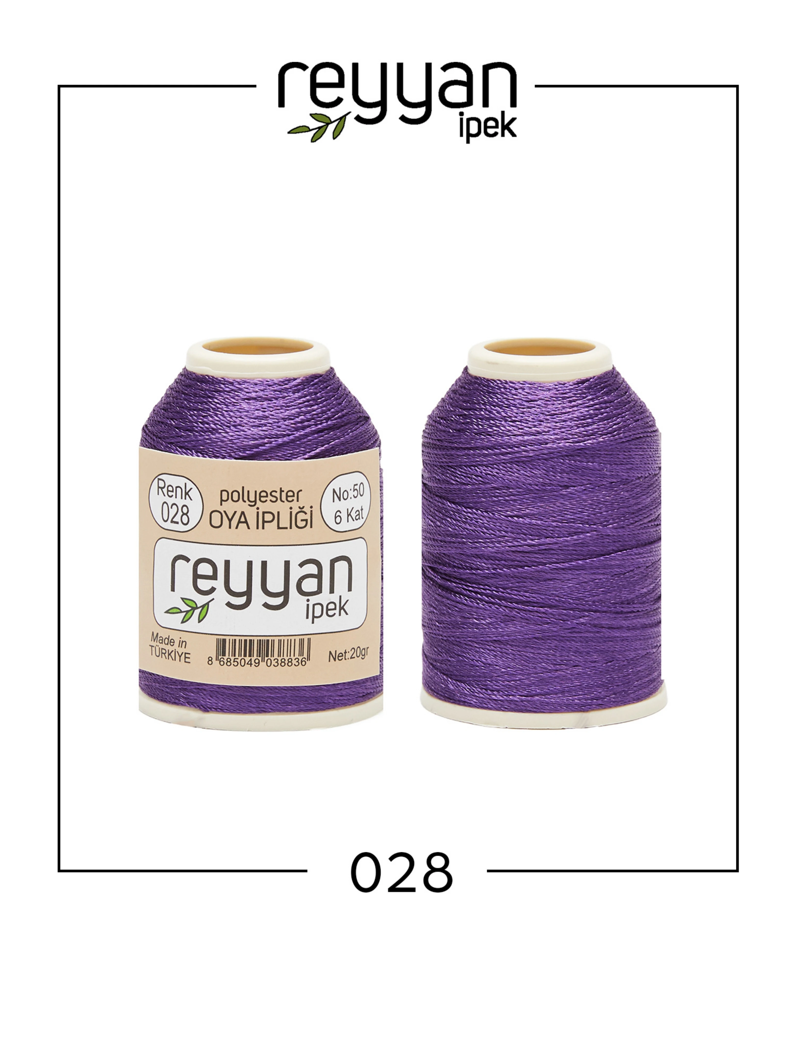 Reyyan İpek 20 Gram Polyester İplik KUTU (10 Adet) - 28 - K.Mor
