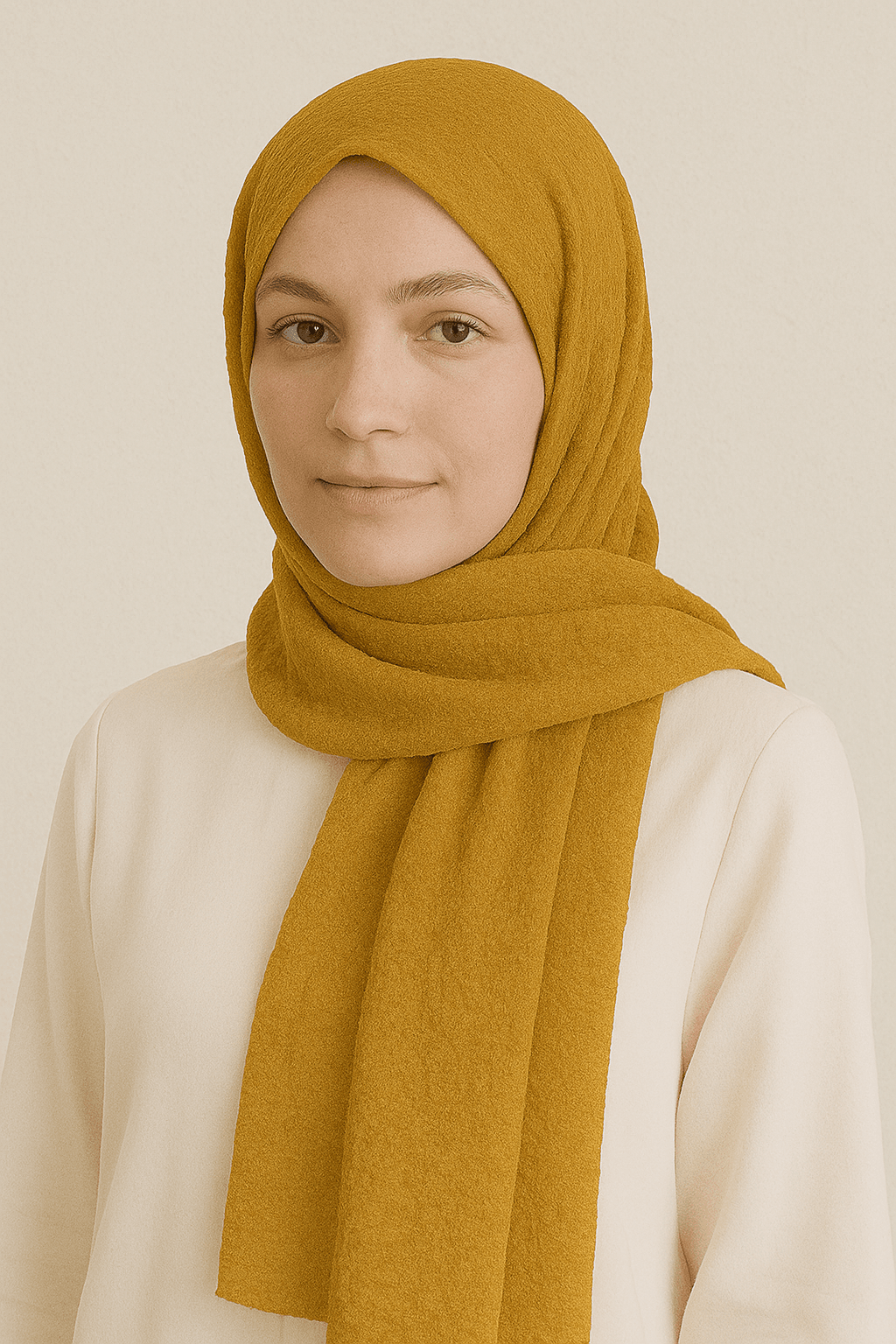 Eyfel Soft Krinkıl Şal - Hardal