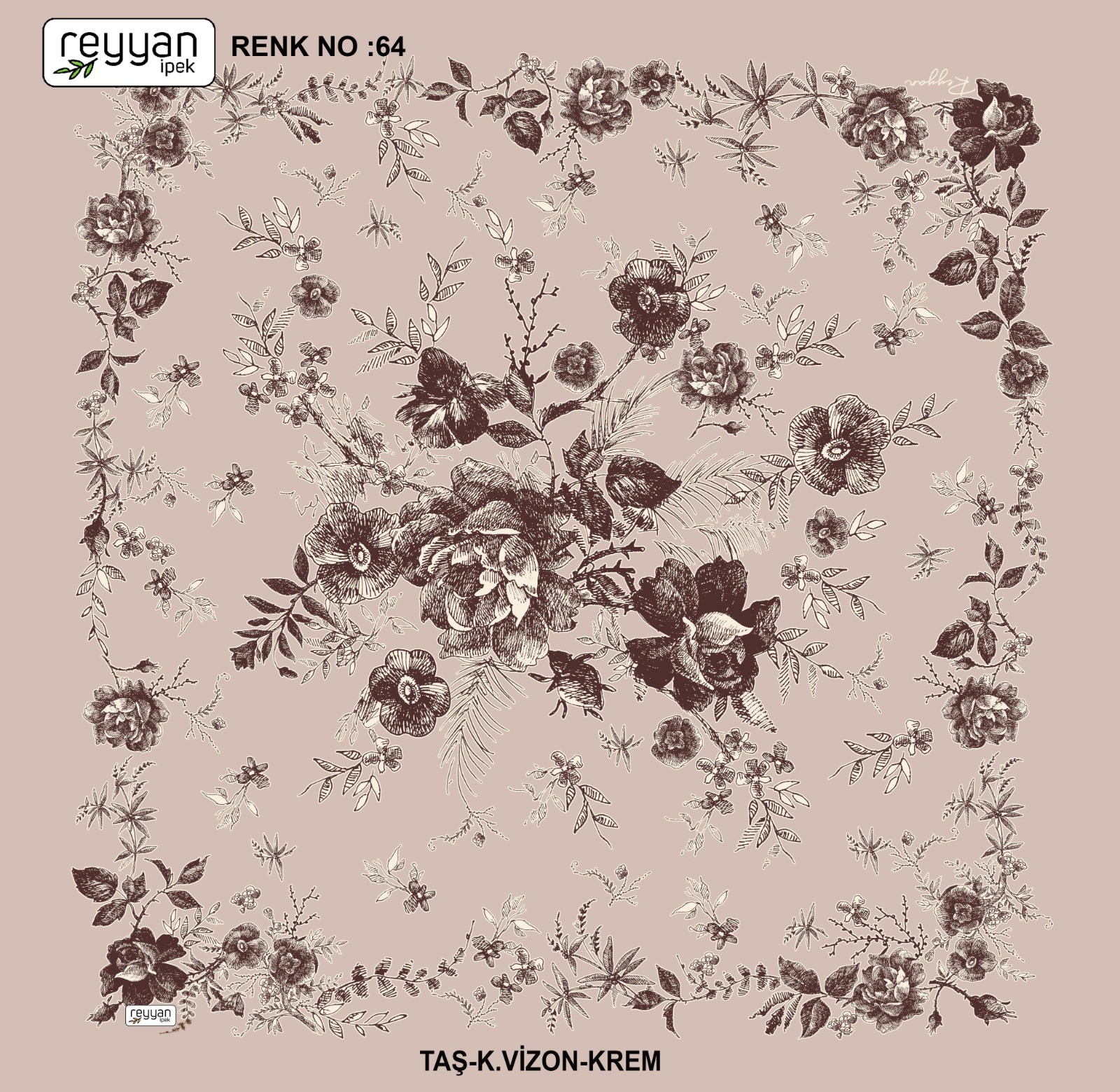 Reyyan Desenli Yazma *71 - Renk No : 64
