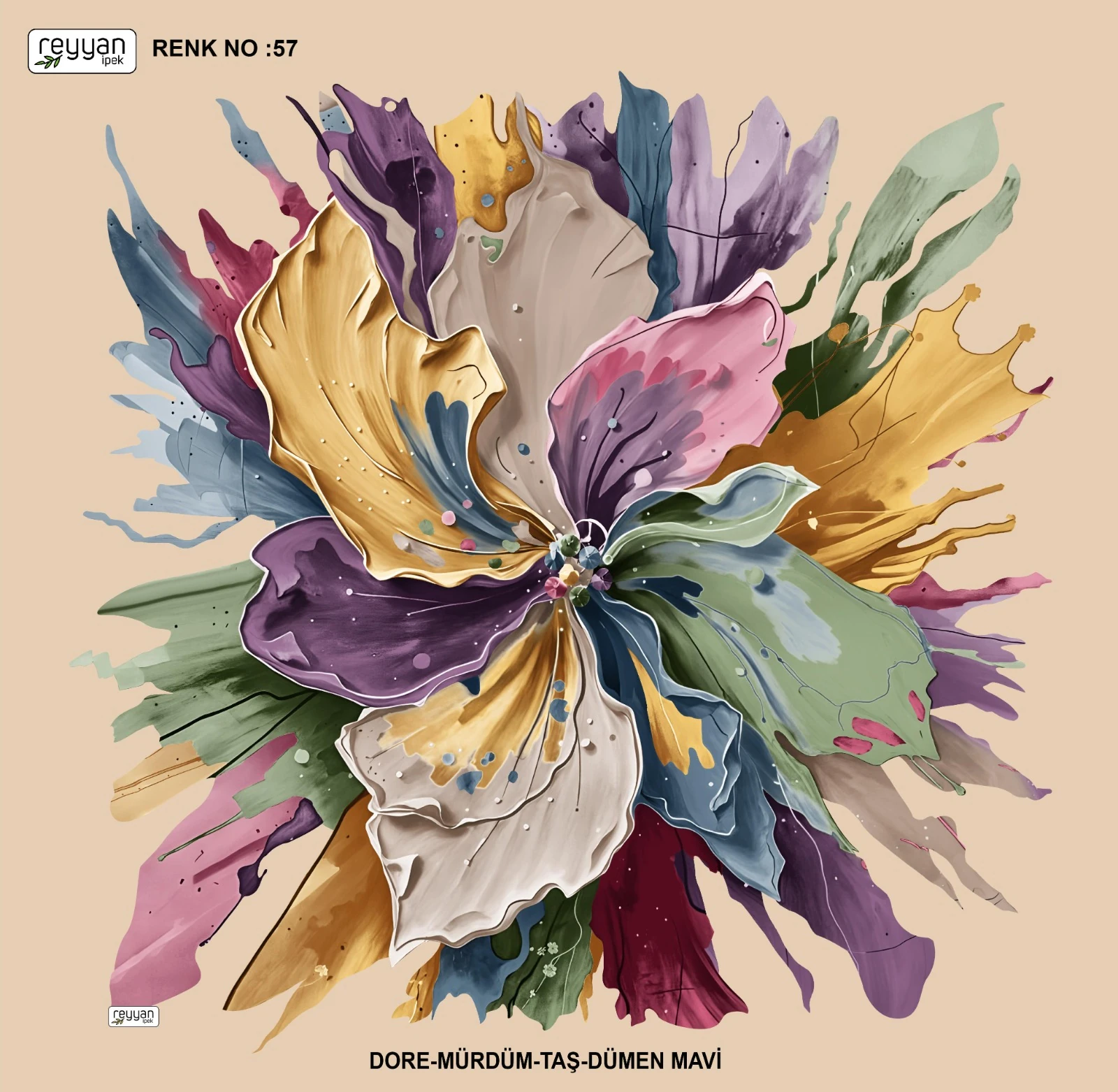 Reyyan Desenli Yazma - Nera / Renk No : 57