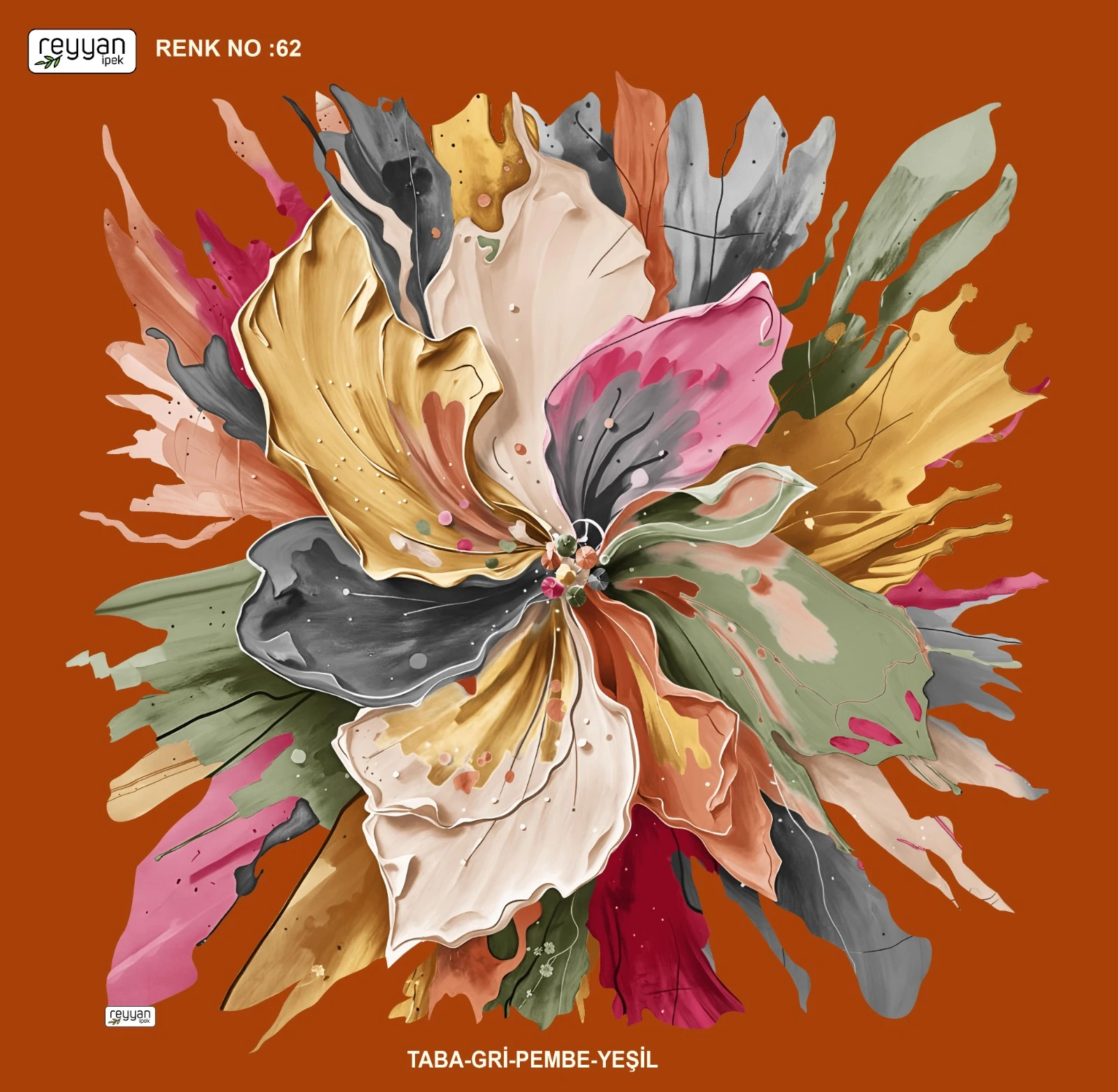 Reyyan Desenli Yazma - Nera / Renk No : 62