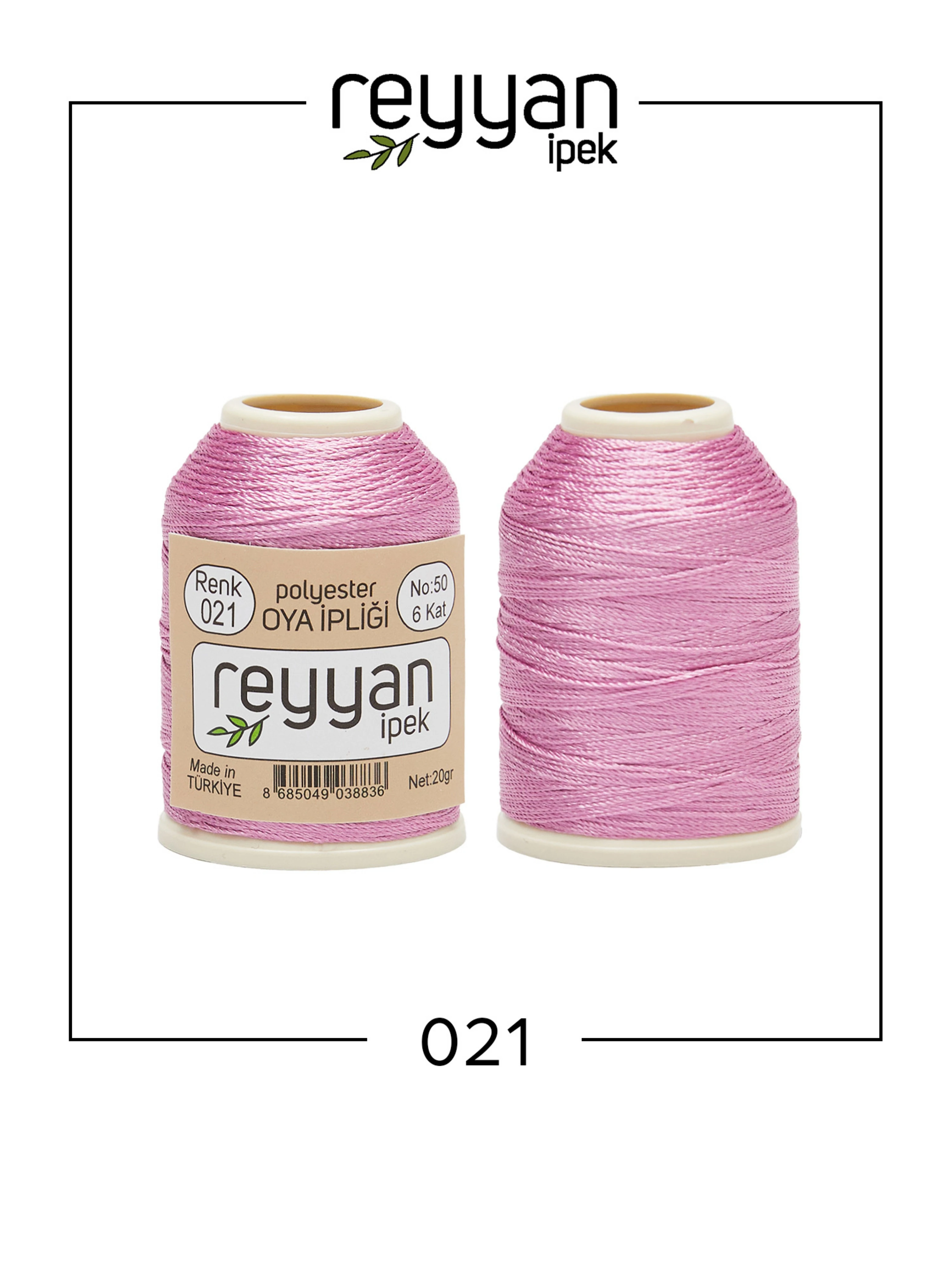 Reyyan İpek 20 Gram Polyester İplik KUTU (10 Adet) - 21 - K.Gül Kurusu