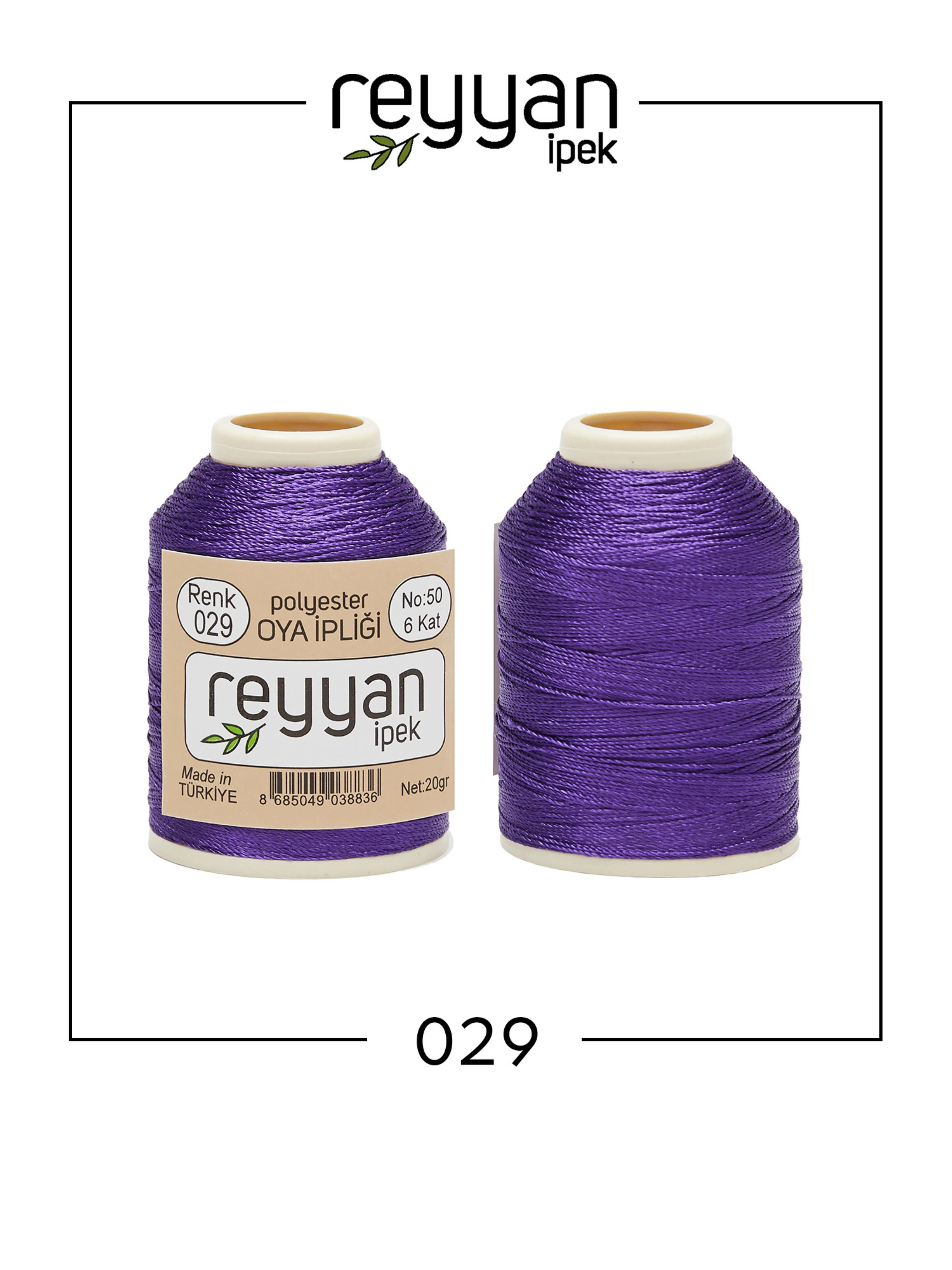 Reyyan İpek 20 Gram Polyester İplik KUTU (10 Adet) - 29 - Canlı Mor