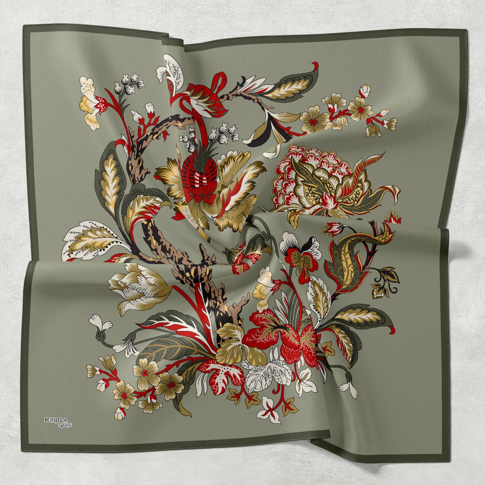 Bonjela Soft Eşarp - Barok Çicek - 06