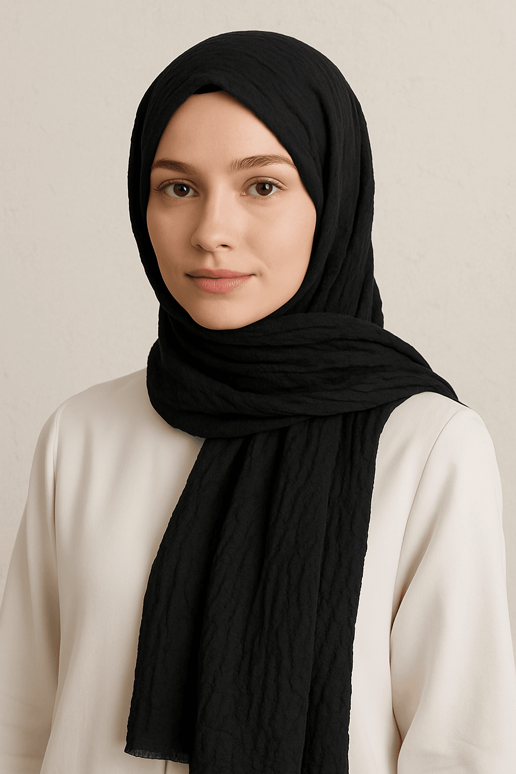 Eyfel Soft Krinkıl Şal - Siyah